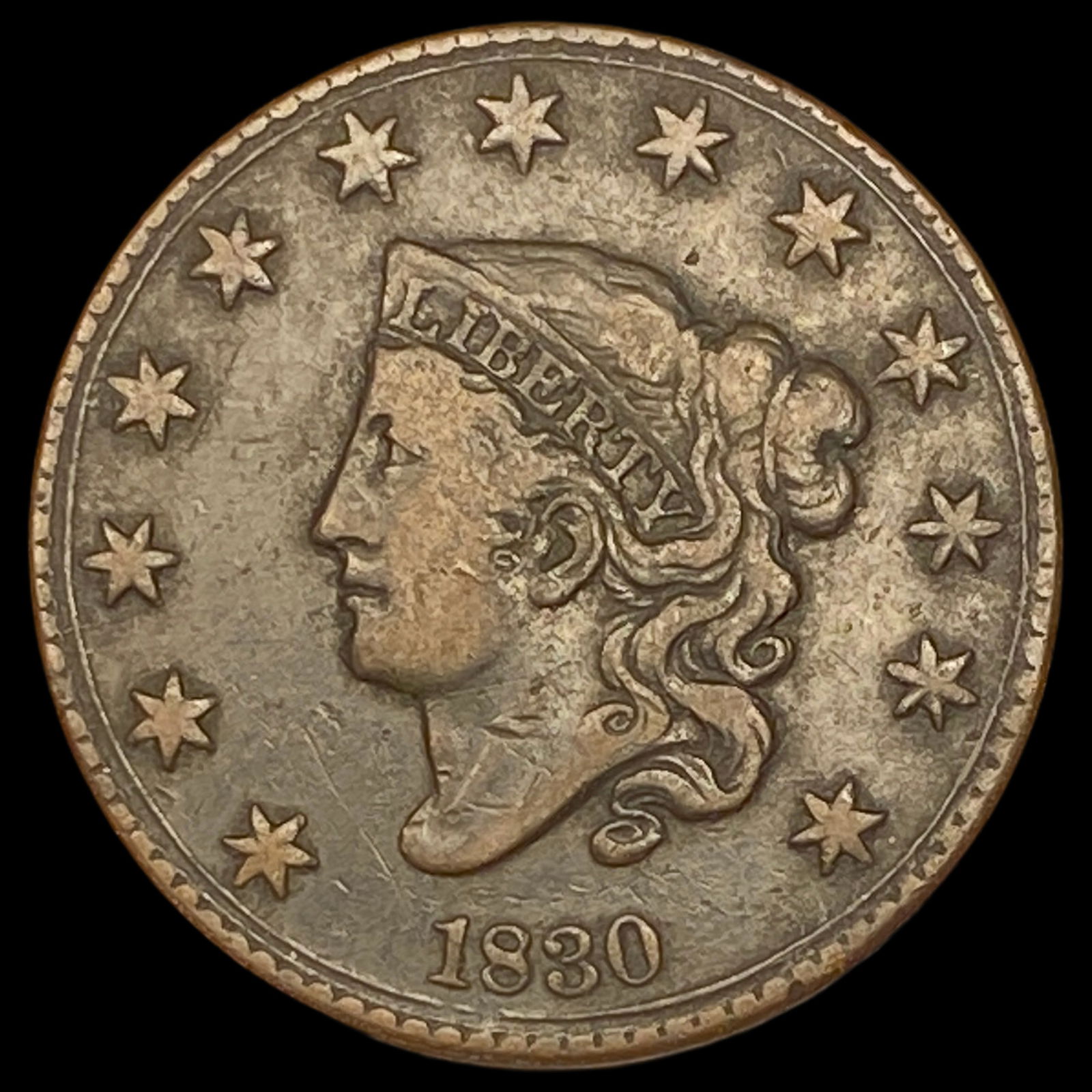 1830 Coronet Head Large Cent HIGH GRADE (1 of 2)