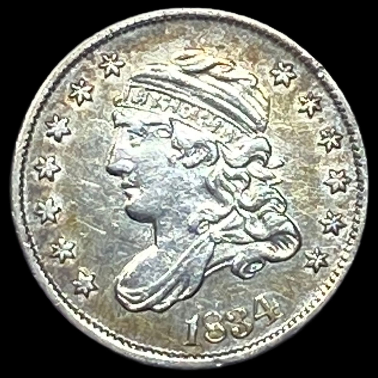 1834 Capped Bust Half Dime CLOSELY UNCIRCULATED: 1834 Capped Bust Half Dime CLOSELY UNCIRCULATED