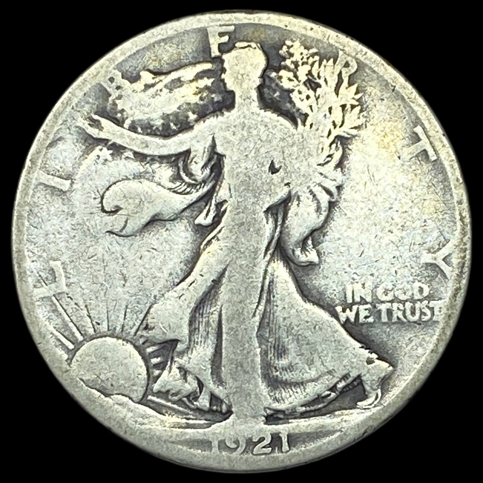 1921-S Walking Liberty Half Dollar NICELY CIRCULATED: 1921-S Walking Liberty Half Dollar NICELY CIRCULATED