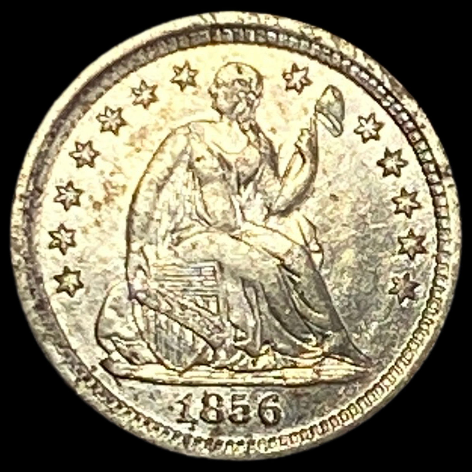 1856 Seated Liberty Half Dime CLOSELY UNCIRCULATED (1 of 2)