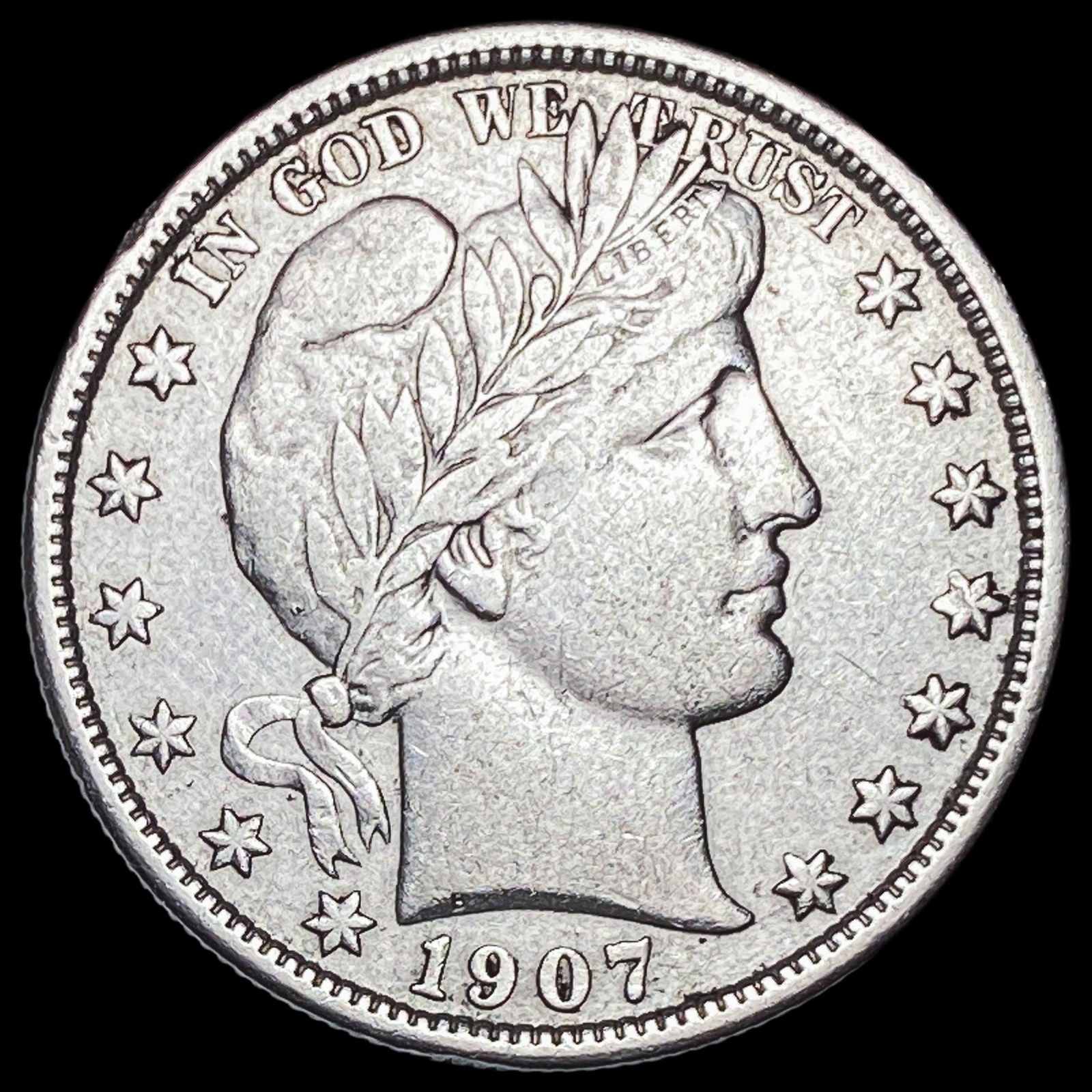 1907-S Silver Barber Half Dollar NEARLY UNCIRCULATED: 1907-S Silver Barber Half Dollar NEARLY UNCIRCULATED