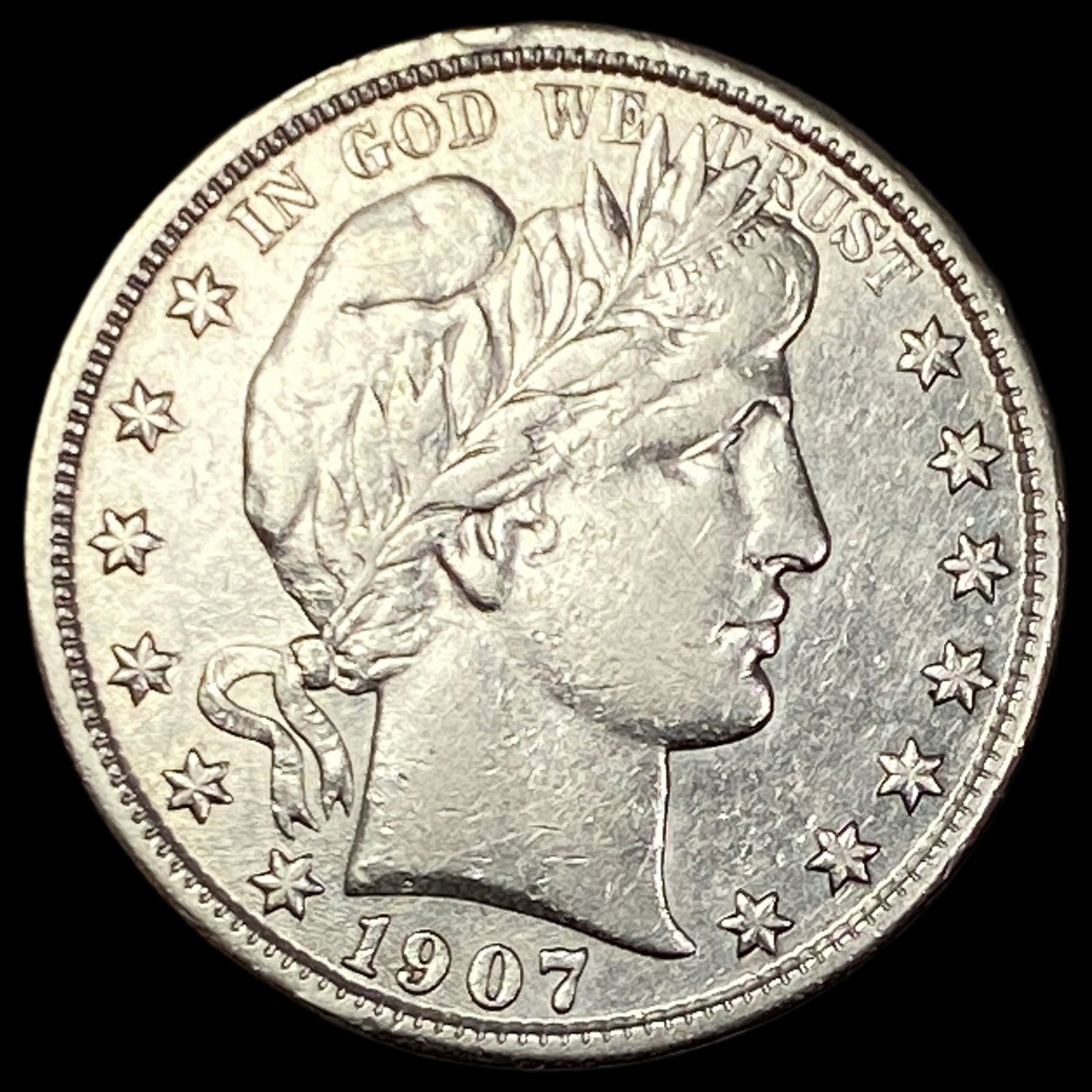 1907-S Silver Barber Half Dollar CLOSELY UNCIRCULATED: 1907-S Silver Barber Half Dollar CLOSELY UNCIRCULATED