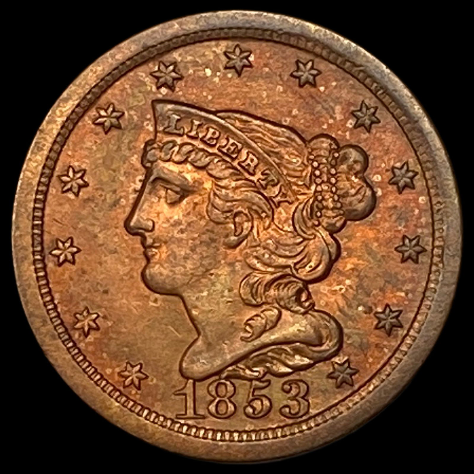 1853 Braided Hair Half Cent UNCIRCULATED: 1853 Braided Hair Half Cent UNCIRCULATED