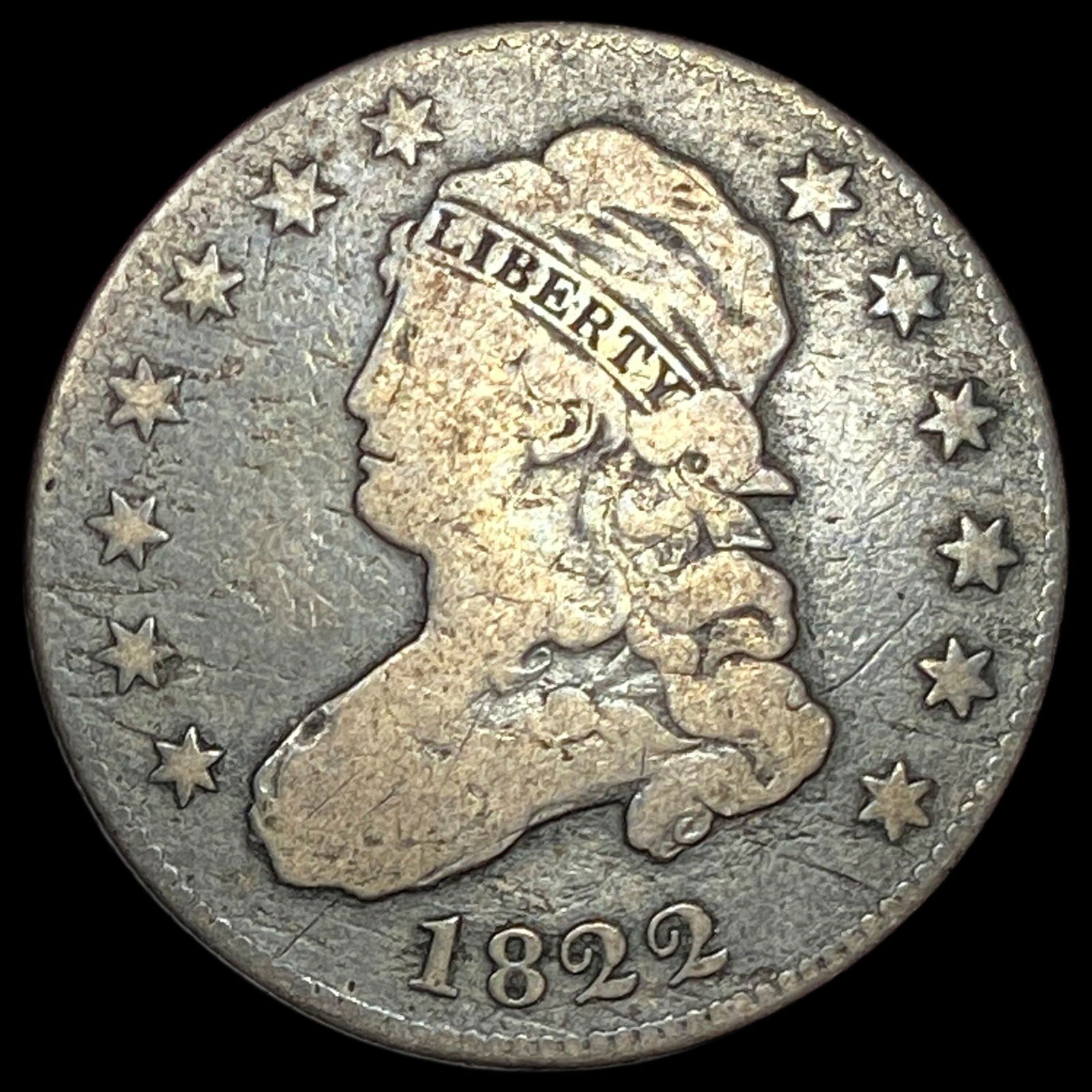 1822 Capped Bust Quarter NICELY CIRCULATED: 1822 Capped Bust Quarter NICELY CIRCULATED