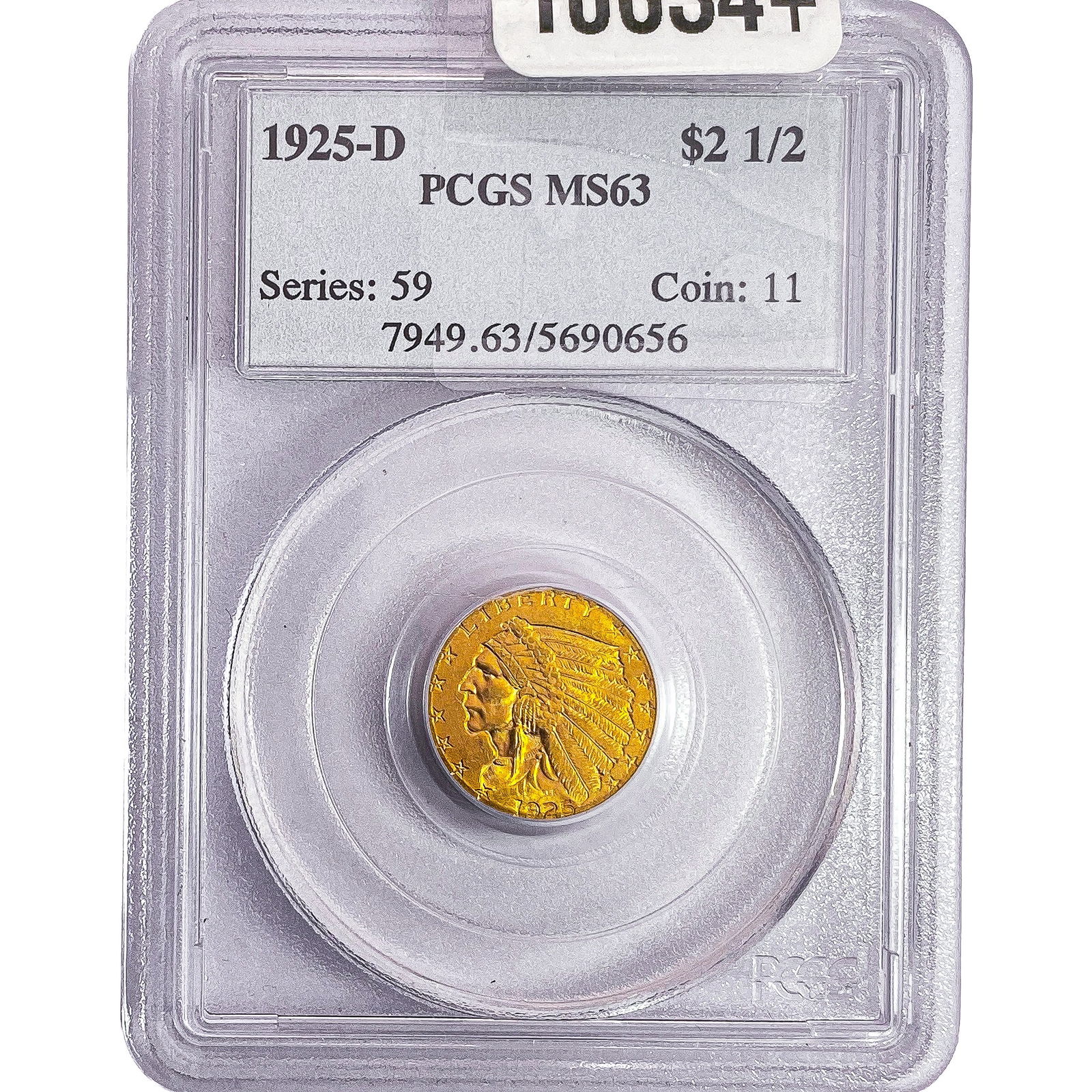 1925-D $2.50 Gold Quarter Eagle PCGS MS63: 1925-D $2.50 Gold Quarter Eagle PCGS MS63
