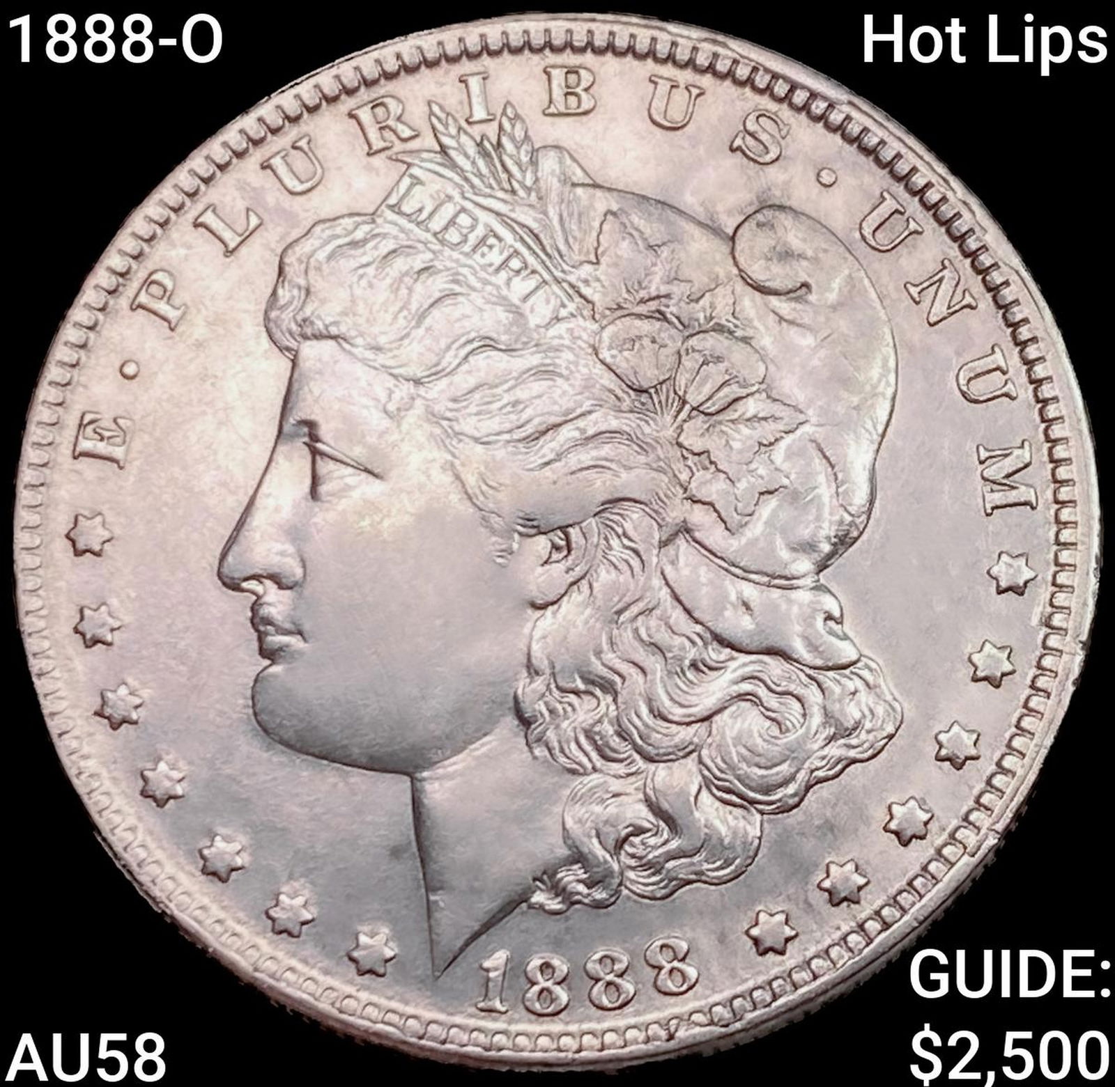 1888-O Hot Lips Morgan Silver Dollar CHOICE AU: 1888-O Hot Lips Morgan Silver Dollar CHOICE AU