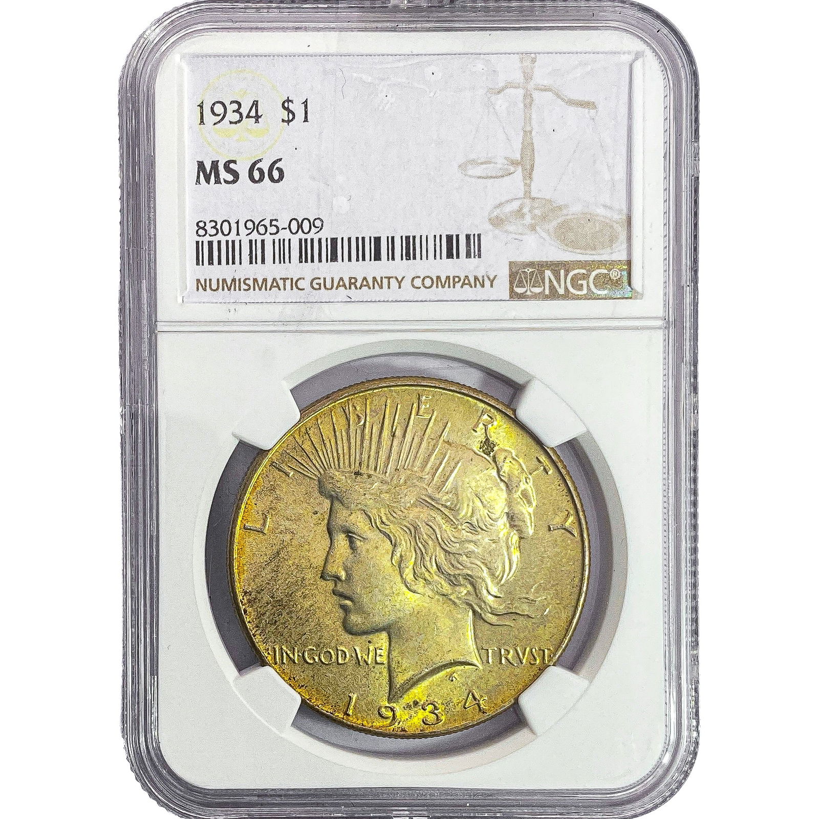 1934 Silver Peace Dollar NGC MS66 (1 of 2)