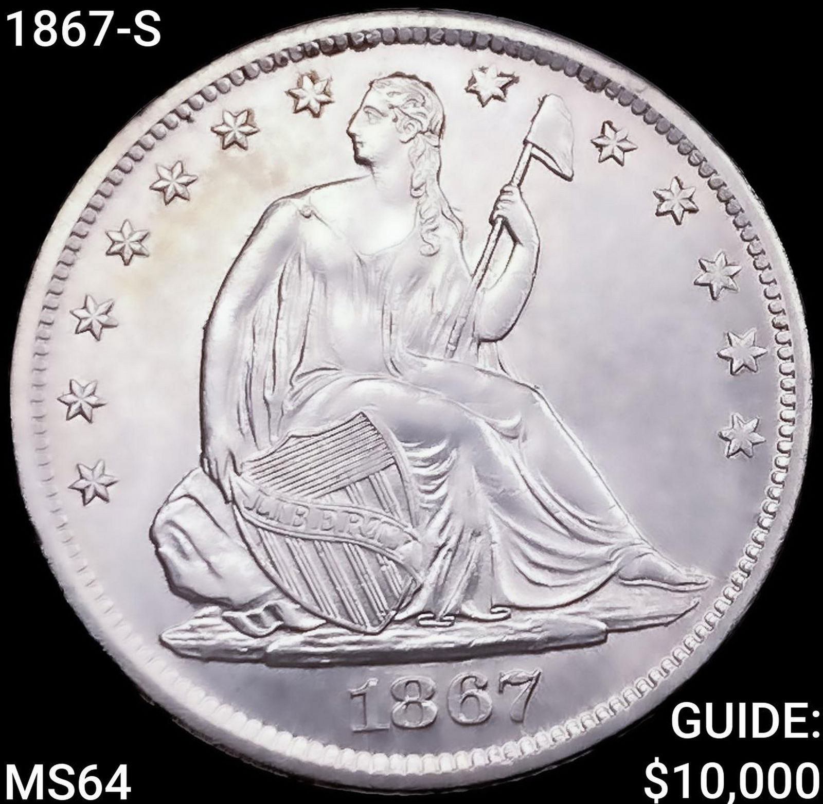 1867-S Seated Liberty Half Dollar CHOICE BU (1 of 2)