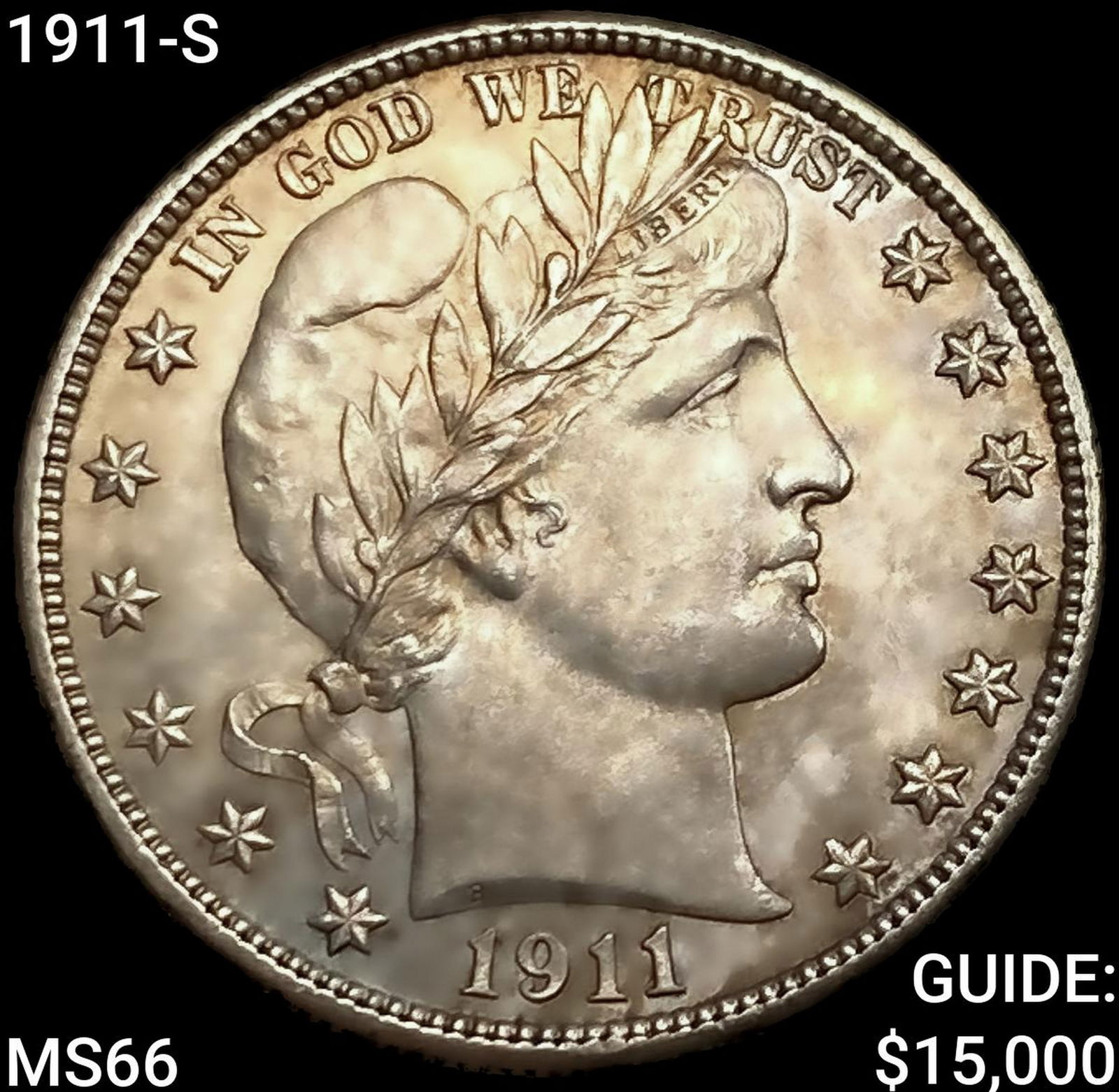 1911-S Barber Half Dollar GEM BU: 1911-S Barber Half Dollar GEM BU
