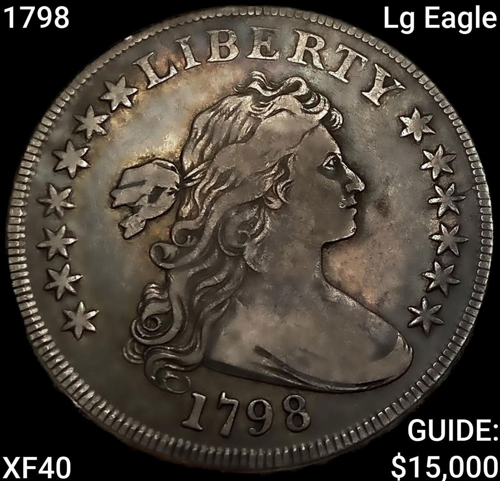 1798 Lg Eagle Draped Bust Dollar NEARLY UNCIRCULATED (1 of 2)
