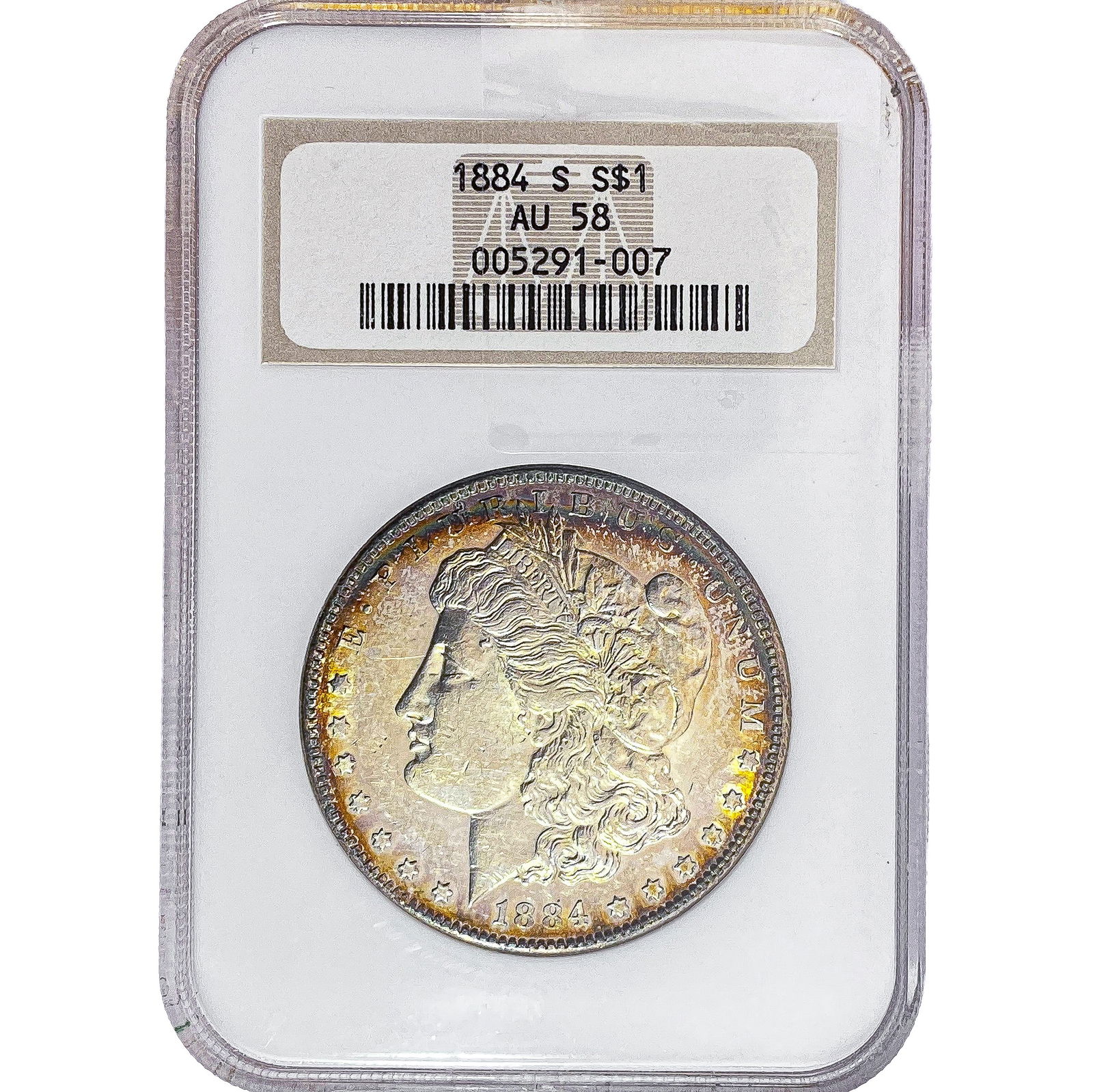1884 Morgan Silver Dollar NGC AU58: 1884 Morgan Silver Dollar NGC AU58