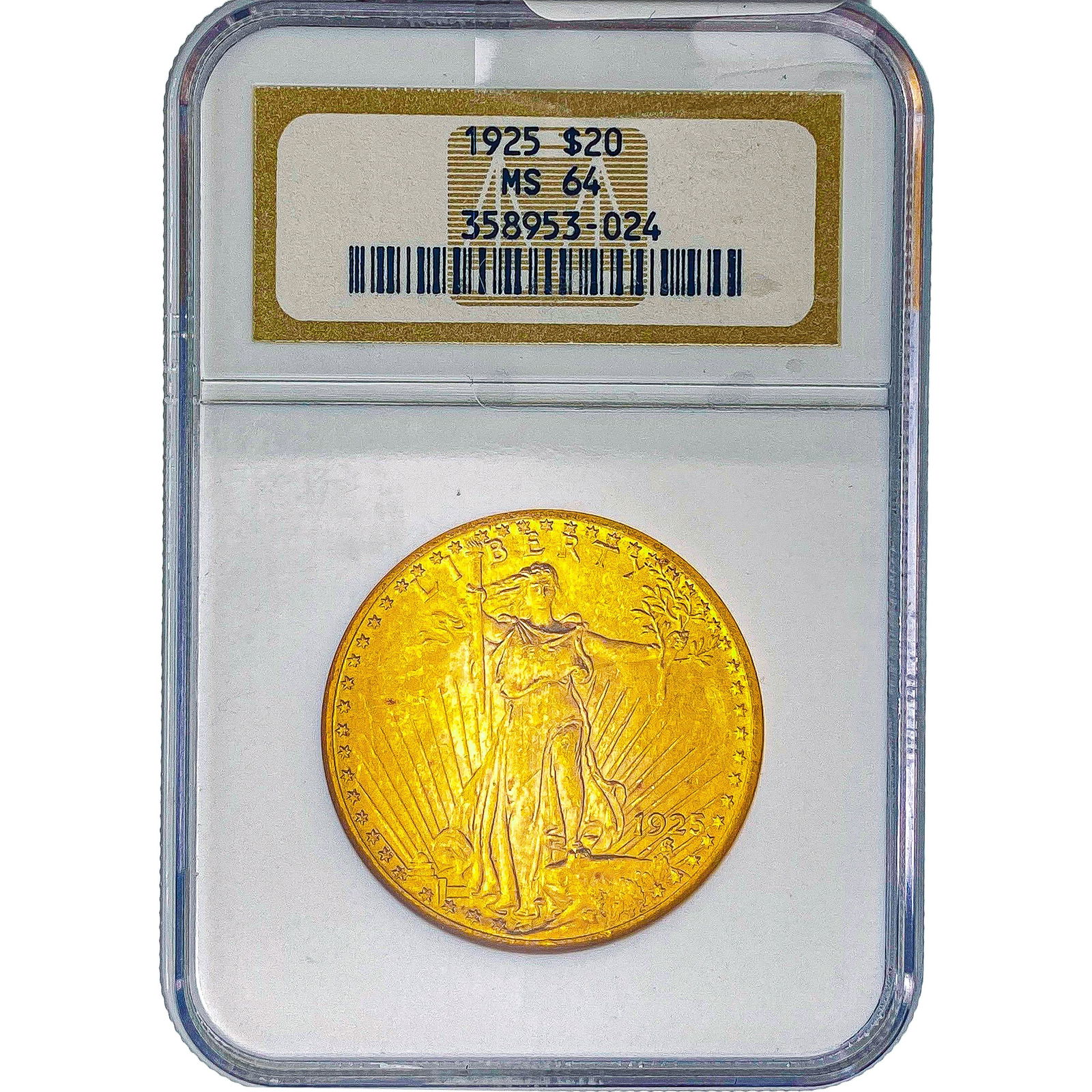 1925 $20 Gold Double Eagle NGC MS64: 1925 $20 Gold Double Eagle NGC MS64