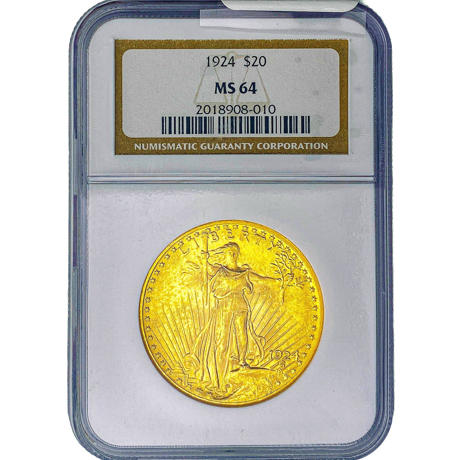 1924 $20 Gold Double Eagle NGC MS64: 1924 $20 Gold Double Eagle NGC MS64