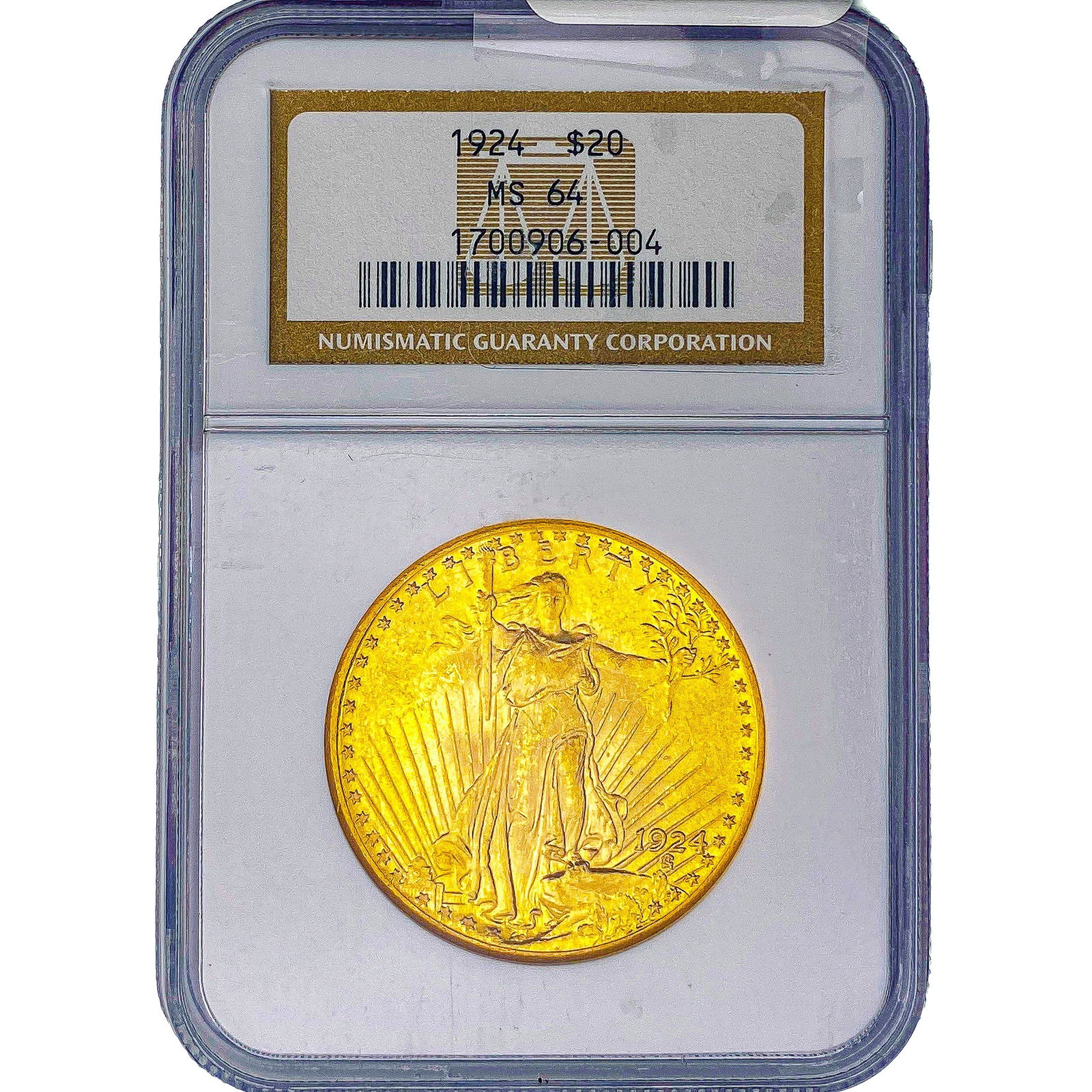 1924 $20 Gold Double Eagle NGC MS64: 1924 $20 Gold Double Eagle NGC MS64