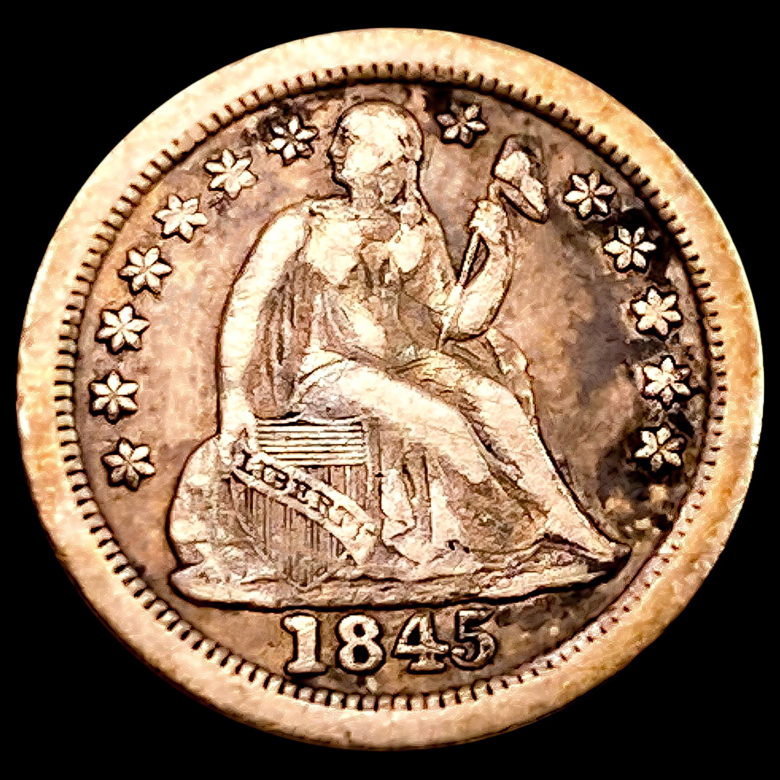 1845-O Seated Liberty Dime: 1845-O Seated Liberty Dime
