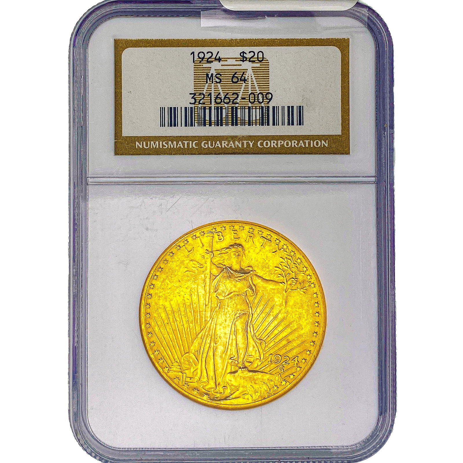 1924 $20 Gold Double Eagle NGC MS64: 1924 $20 Gold Double Eagle NGC MS64