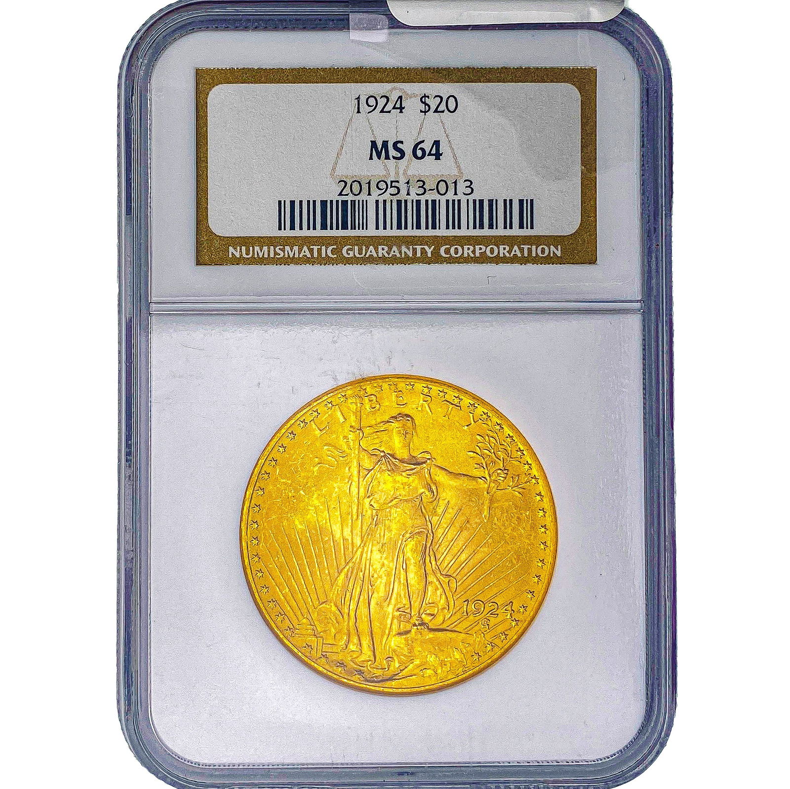1924 $20 Gold Double Eagle NGC MS64: 1924 $20 Gold Double Eagle NGC MS64