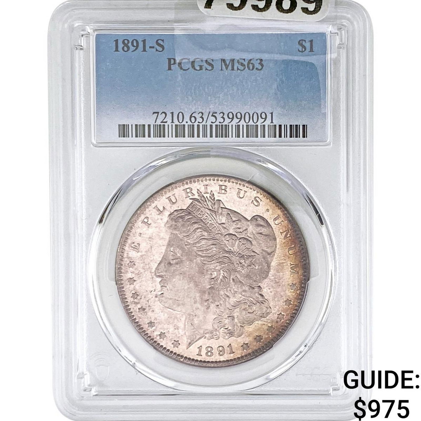 1891-S Morgan Silver Dollar PCGS MS63: 1891-S Morgan Silver Dollar PCGS MS63