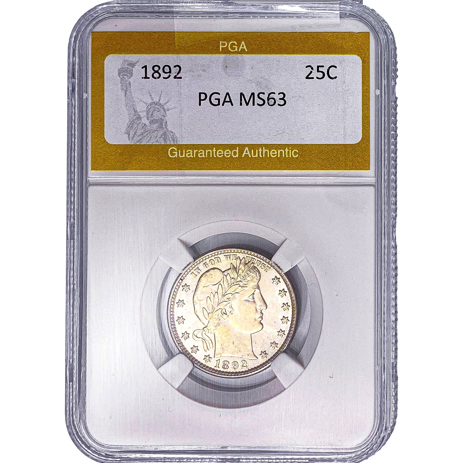 1892 Barber Quarter PGA MS63: 1892 Barber Quarter PGA MS63