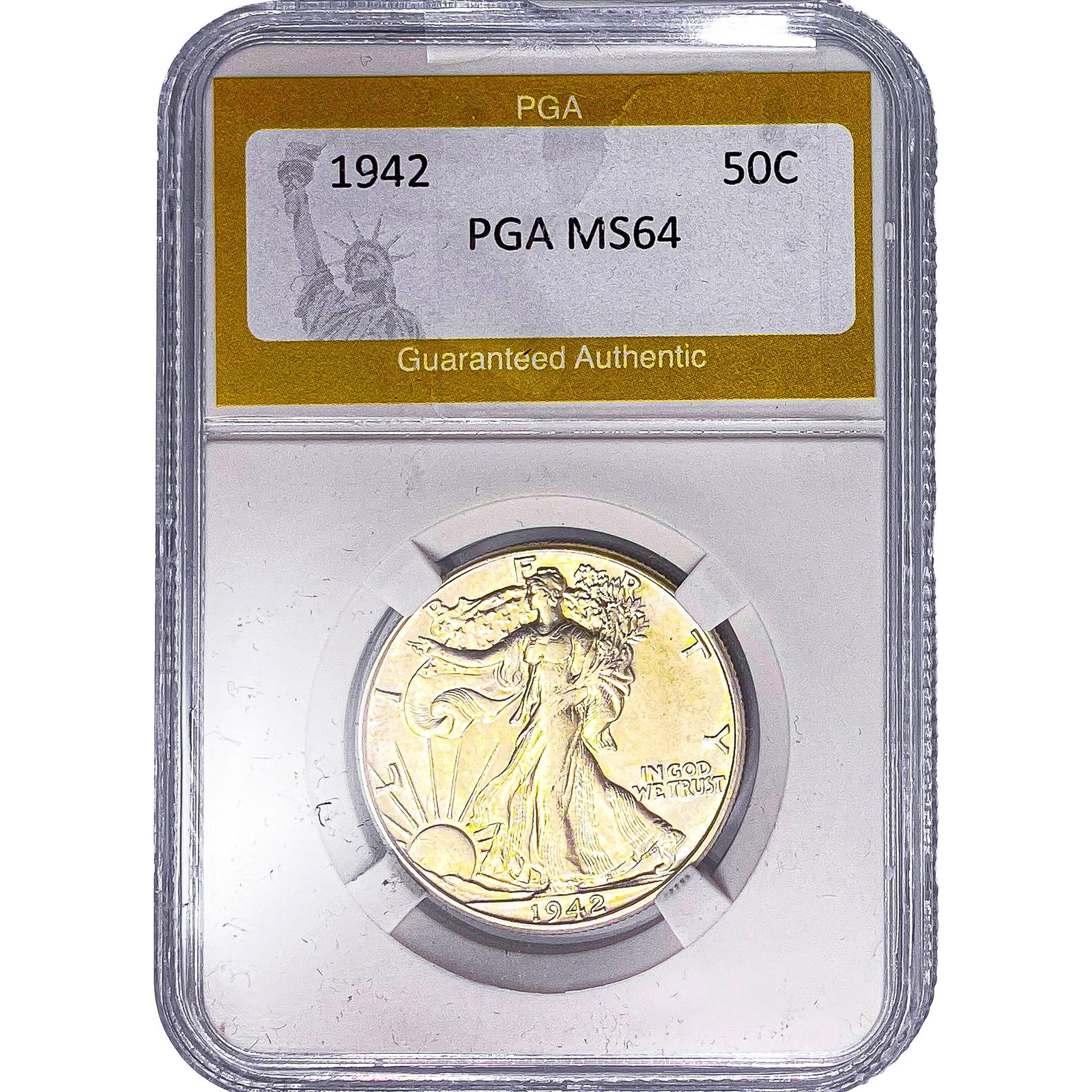 1942 Walking Liberty Half Dollar PGA MS64: 1942 Walking Liberty Half Dollar PGA MS64