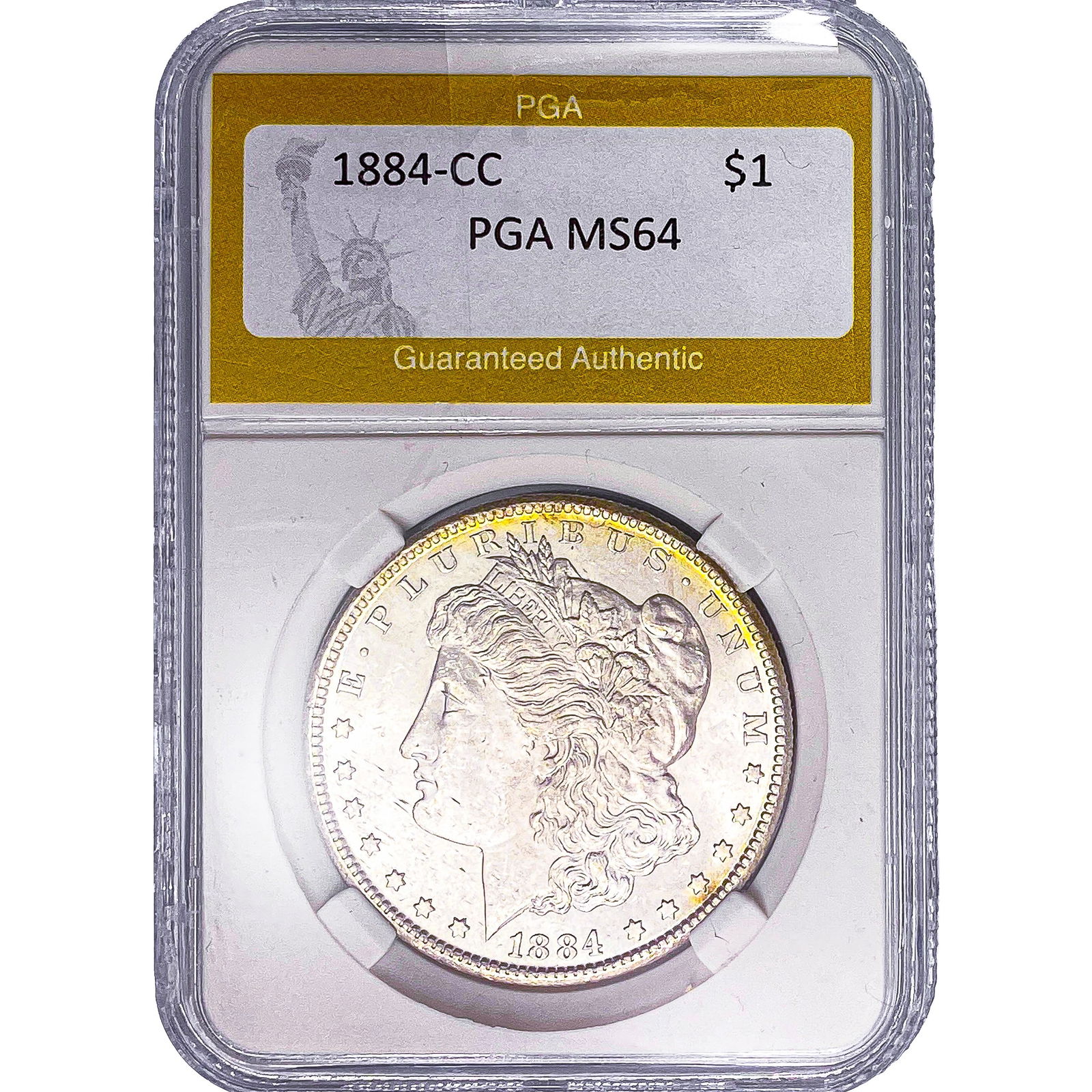 1884-CC Morgan Silver Dollar PGA MS64: 1884-CC Morgan Silver Dollar PGA MS64