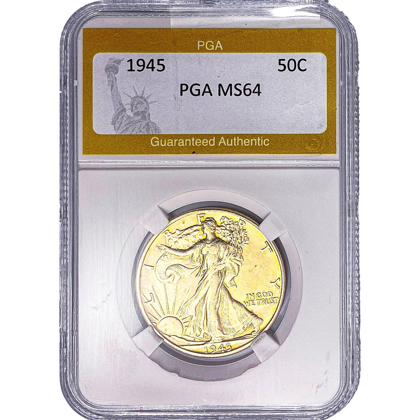 1945 Walking Liberty Half Dollar PGA MS64: 1945 Walking Liberty Half Dollar PGA MS64