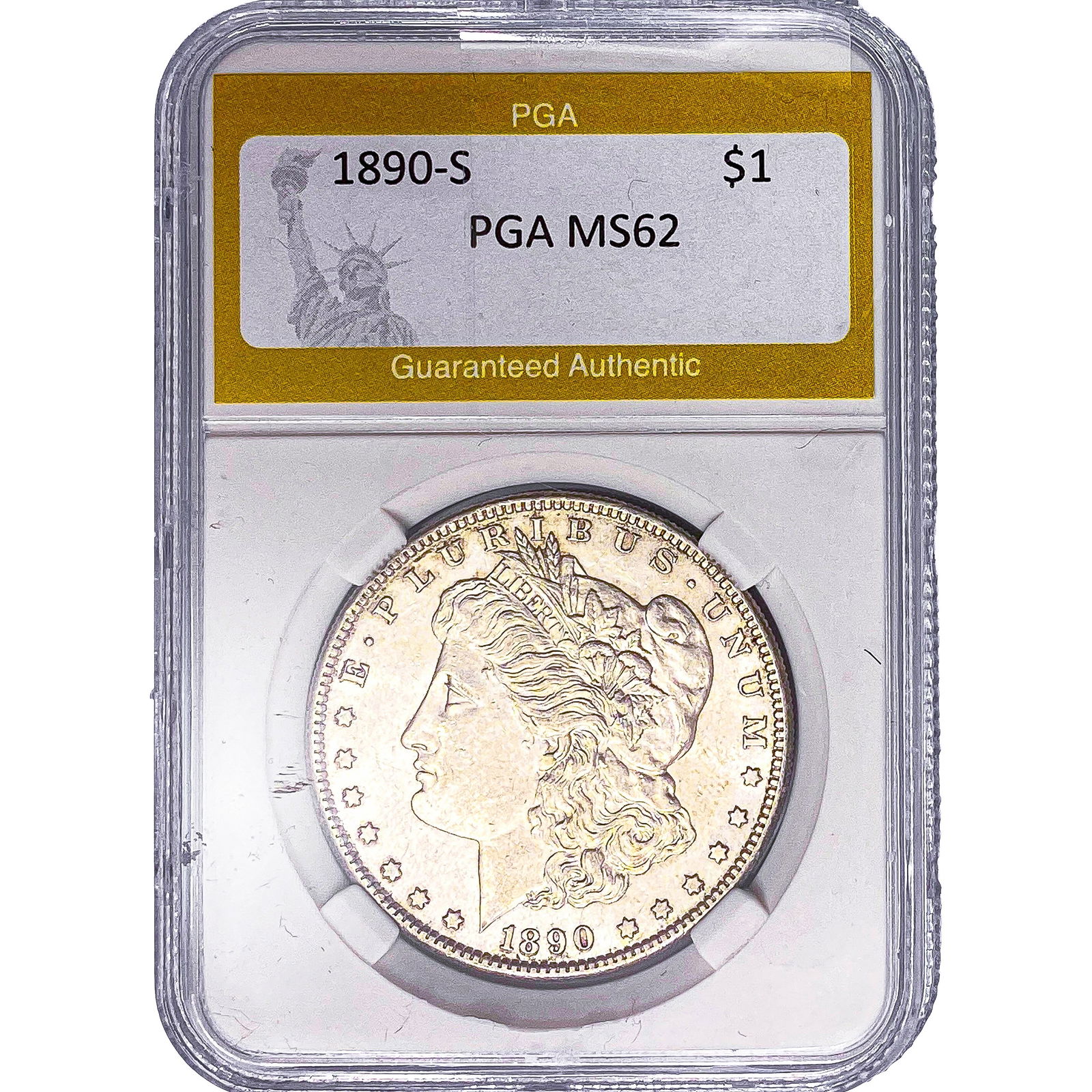 1890-S Morgan Silver Dollar PGA MS62 (1 of 2)