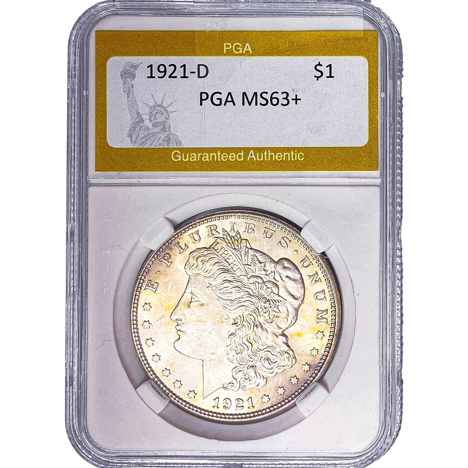 1921-D Morgan Silver Dollar PGA MS63+ (1 of 2)