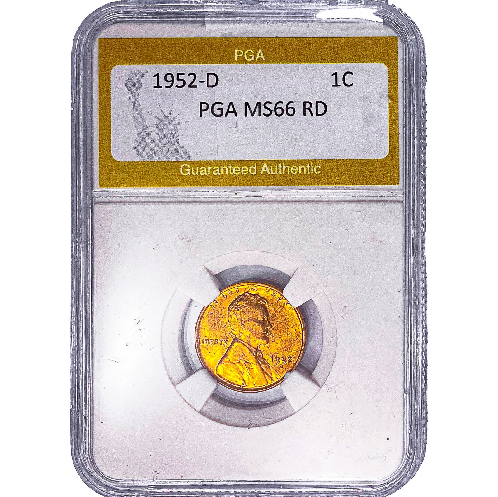 1952-D Wheat Cent PGA MS66 RD: 1952-D Wheat Cent PGA MS66 RD