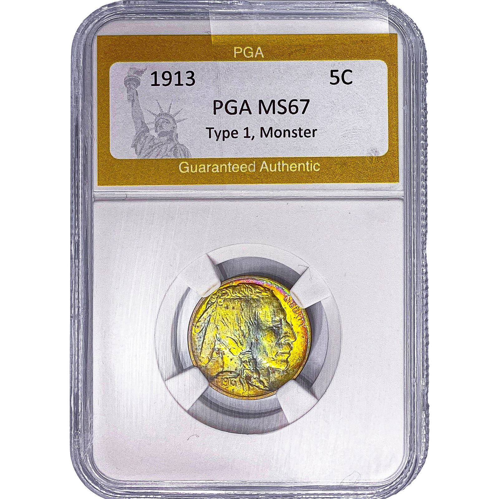 1913 Buffalo Nickel PGA MS67 Type 1, Monster: 1913 Buffalo Nickel PGA MS67 Type 1, Monster