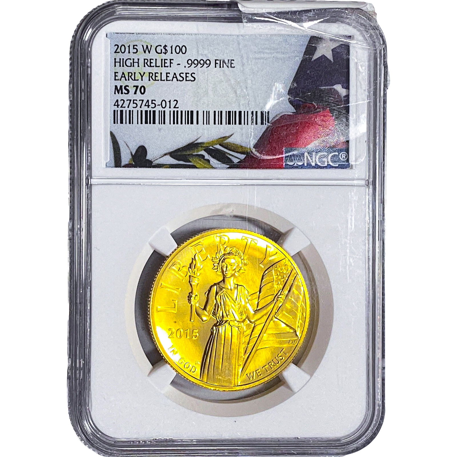 2015 Gold $100 1oz Liberty Coin NGC MS70: 2015 Gold $100 1oz Liberty Coin NGC MS70