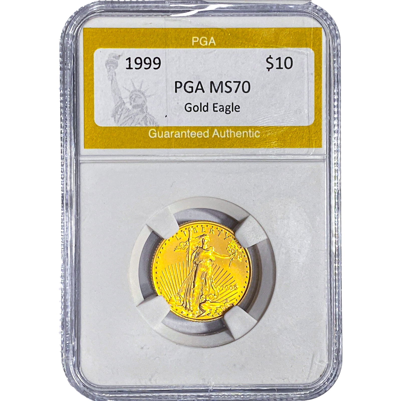 1999 1/4oz $10 Gold Eagle PGA MS70: 1999 1/4oz $10 Gold Eagle PGA MS70