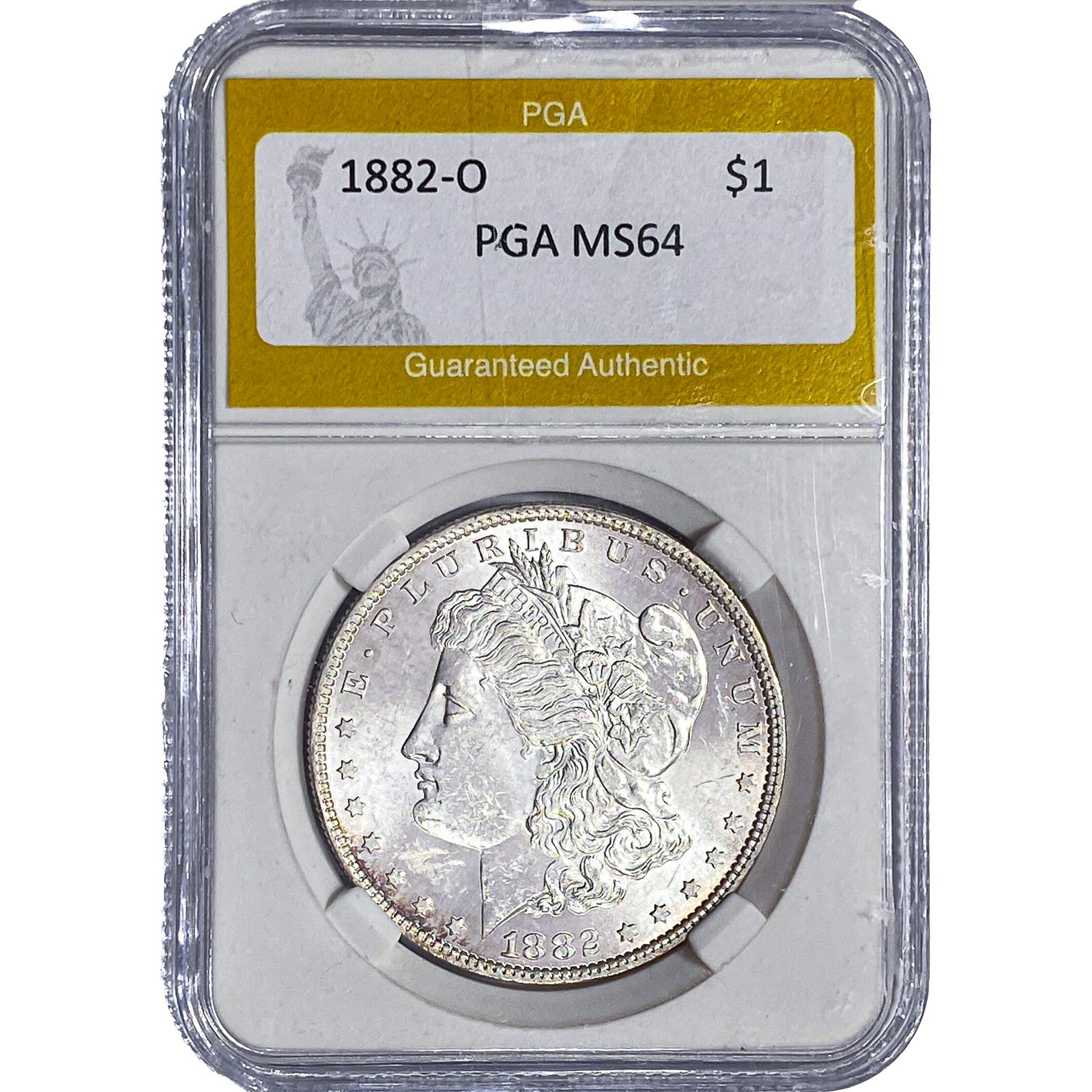 1882-O Morgan Silver Dollar PGA MS64: 1882-O Morgan Silver Dollar PGA MS64