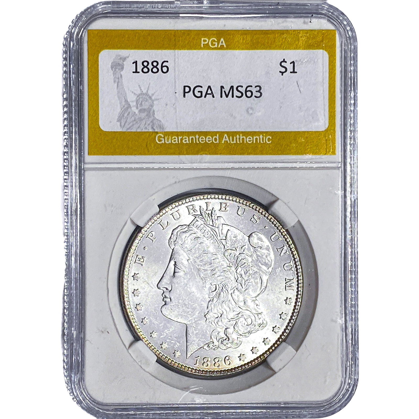 1886 Morgan Silver Dollar PGA MS63: 1886 Morgan Silver Dollar PGA MS63