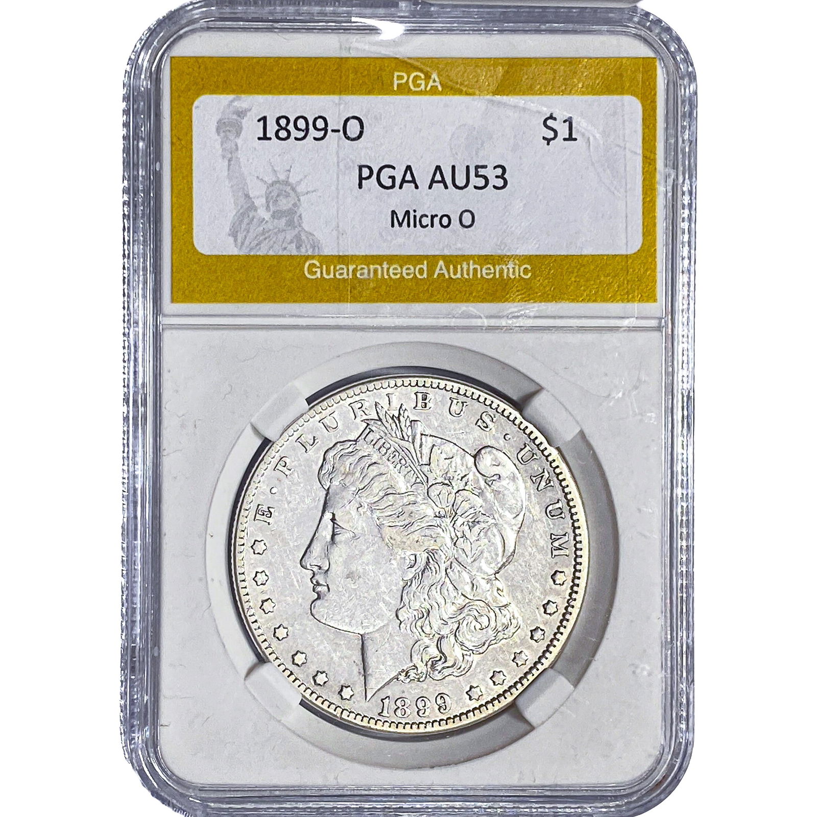 1899-O Morgan Silver Dollar PGA AU53 Micro O: 1899-O Morgan Silver Dollar PGA AU53 Micro O