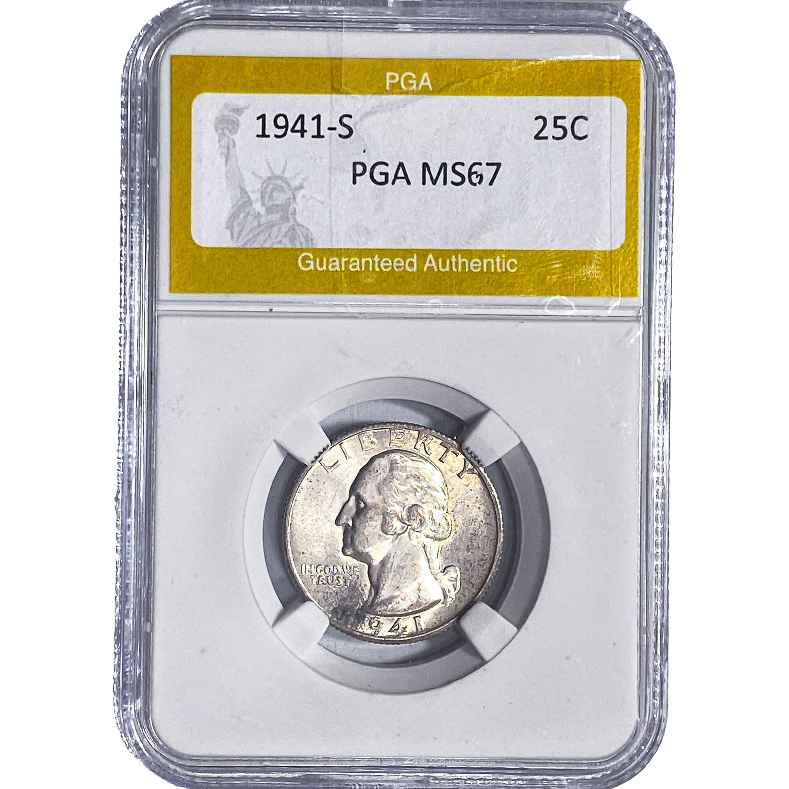 1941-S Washington Silver Quarter PGA MS67: 1941-S Washington Silver Quarter PGA MS67