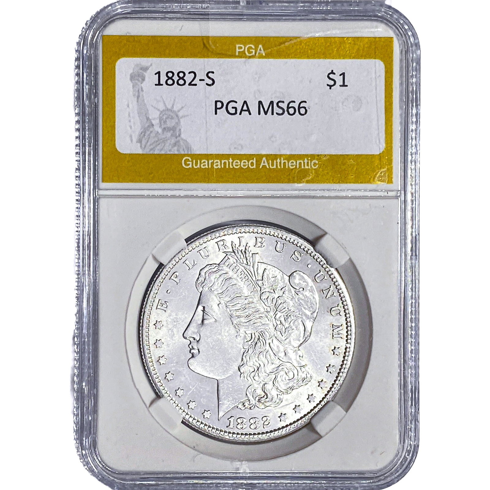 1882-S Morgan Silver Dollar PGA MS66: 1882-S Morgan Silver Dollar PGA MS66