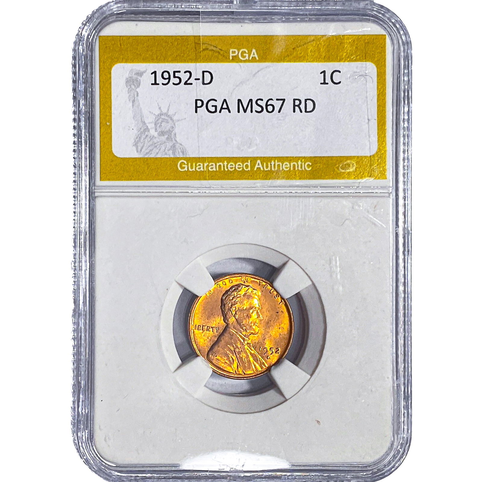 1952-D Wheat Cent PGA MS67 RD: 1952-D Wheat Cent PGA MS67 RD