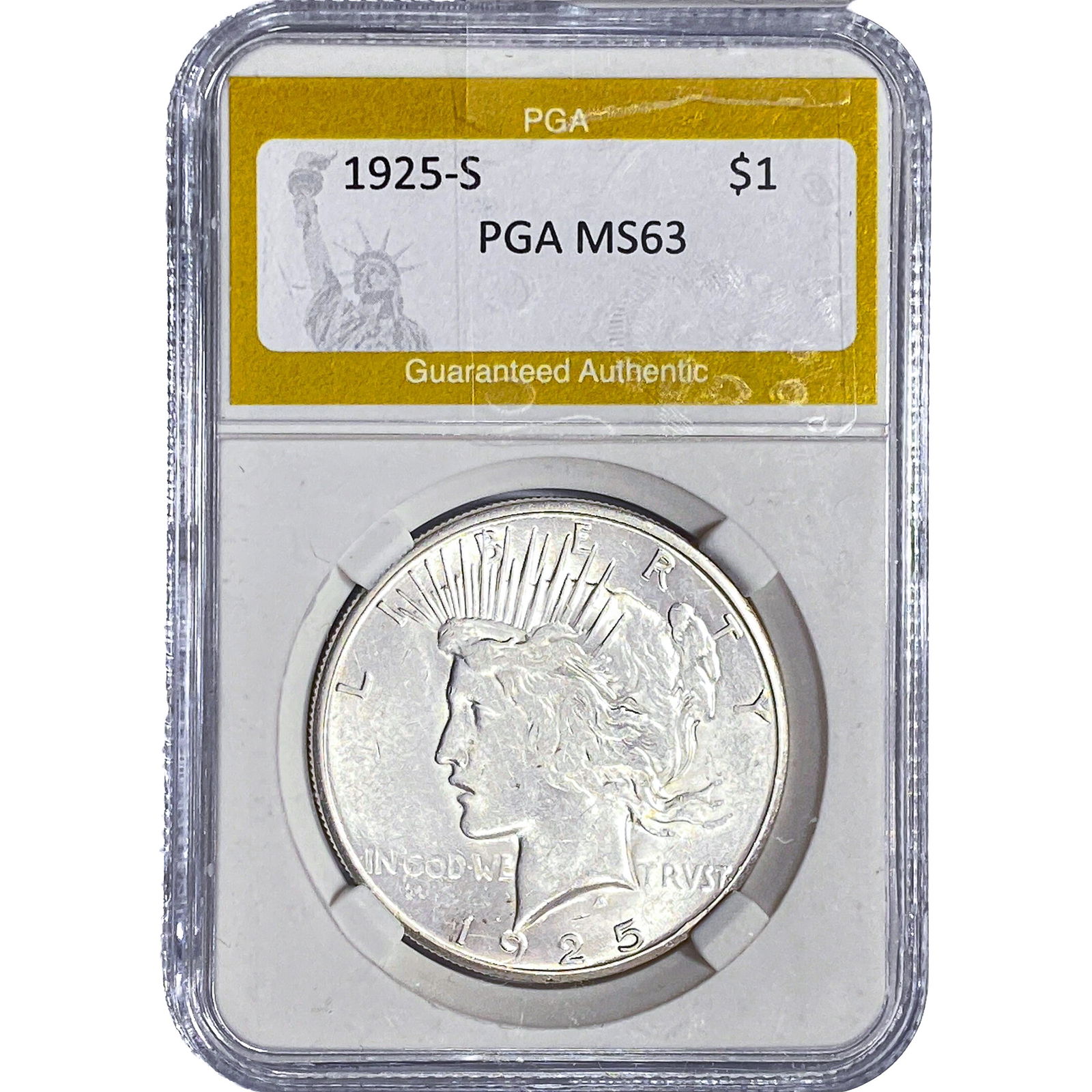 1925-S Silver Peace Dollar PGA MS63 (1 of 2)