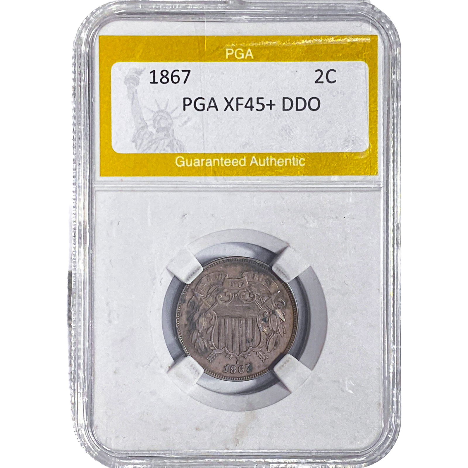 1867 Two Cent Piece PGA XF45+ DDO (1 of 2)