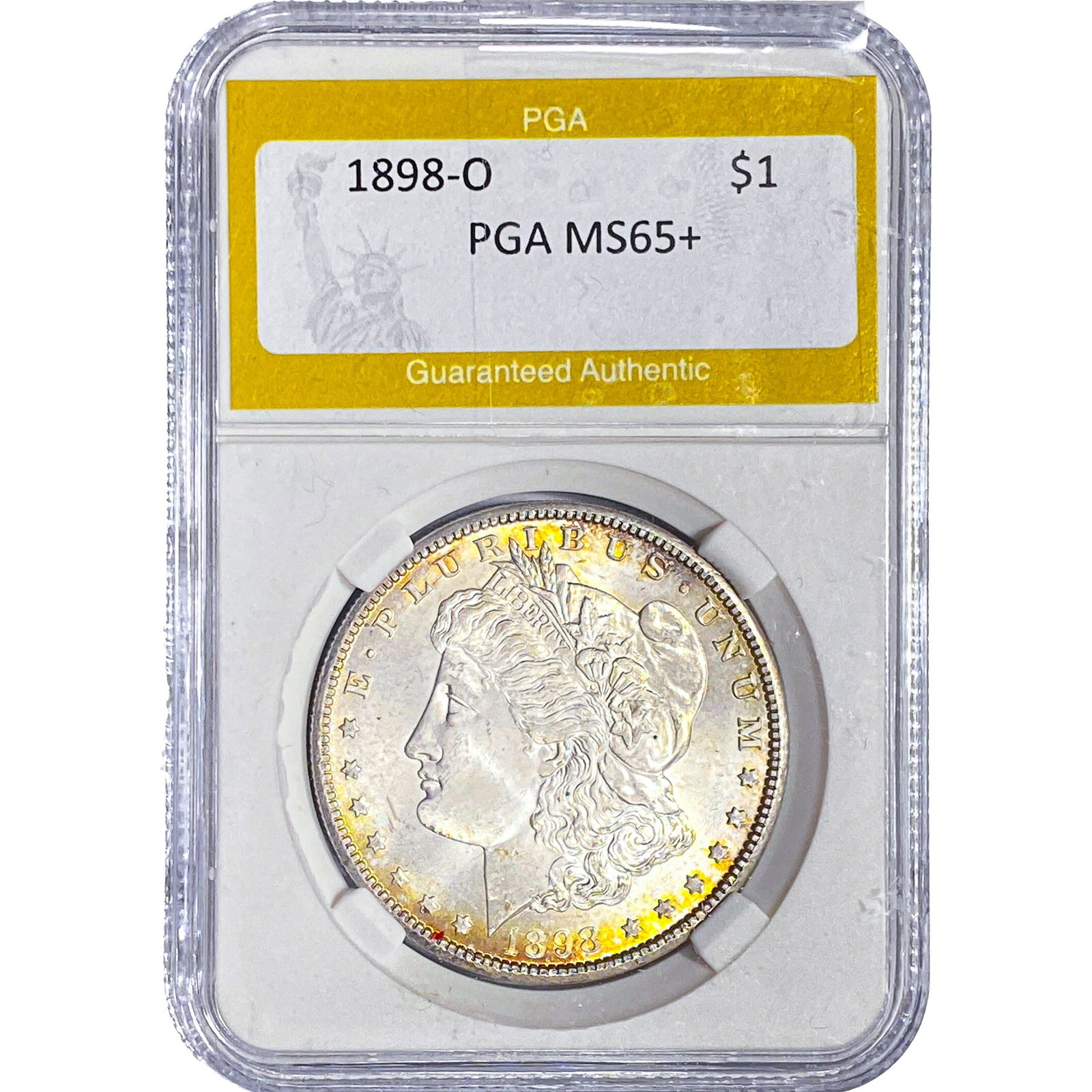 1898-O Morgan Silver Dollar PGA MS65+: 1898-O Morgan Silver Dollar PGA MS65+