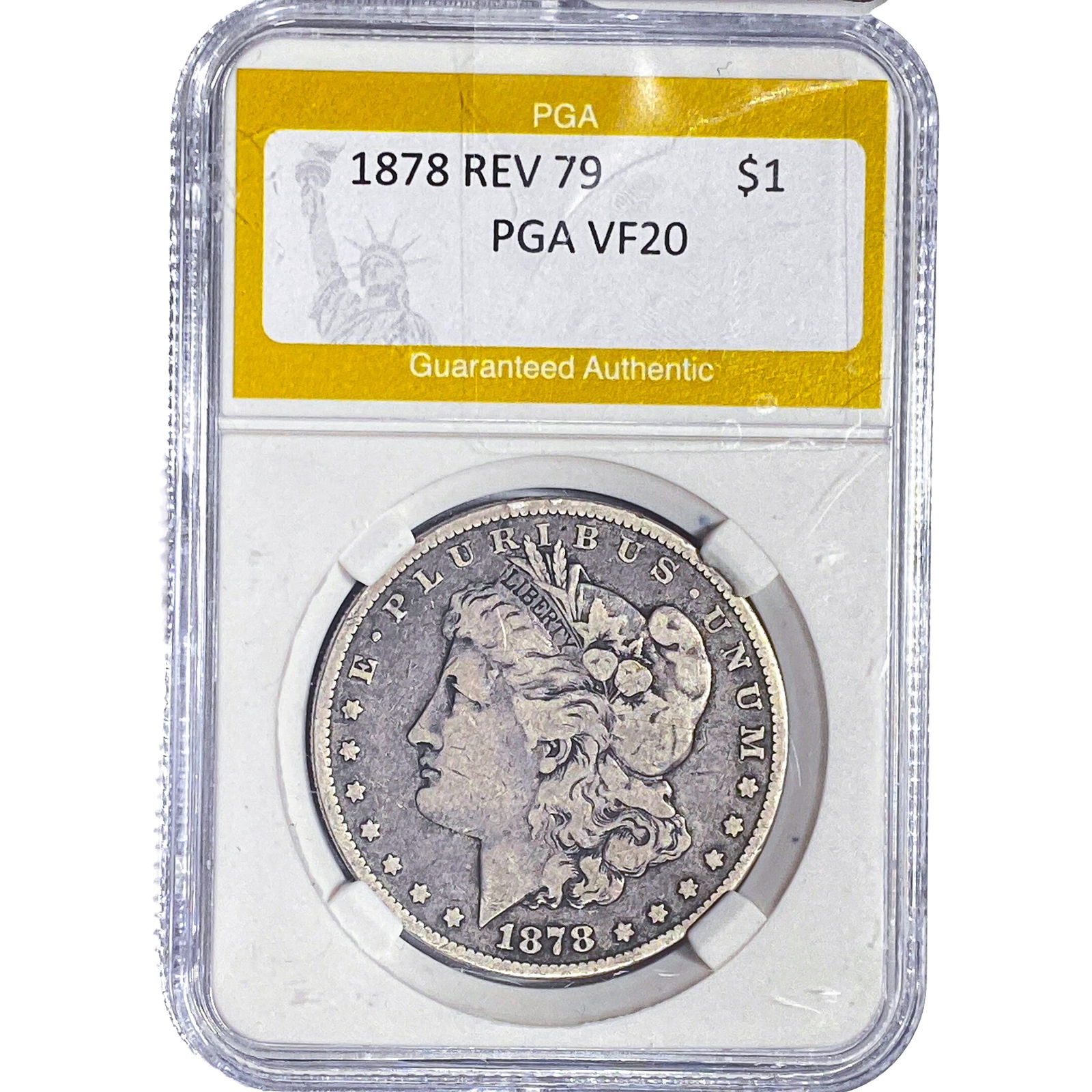 1878 REV 79 Morgan Silver Dollar PGA VF20: 1878 REV 79 Morgan Silver Dollar PGA VF20