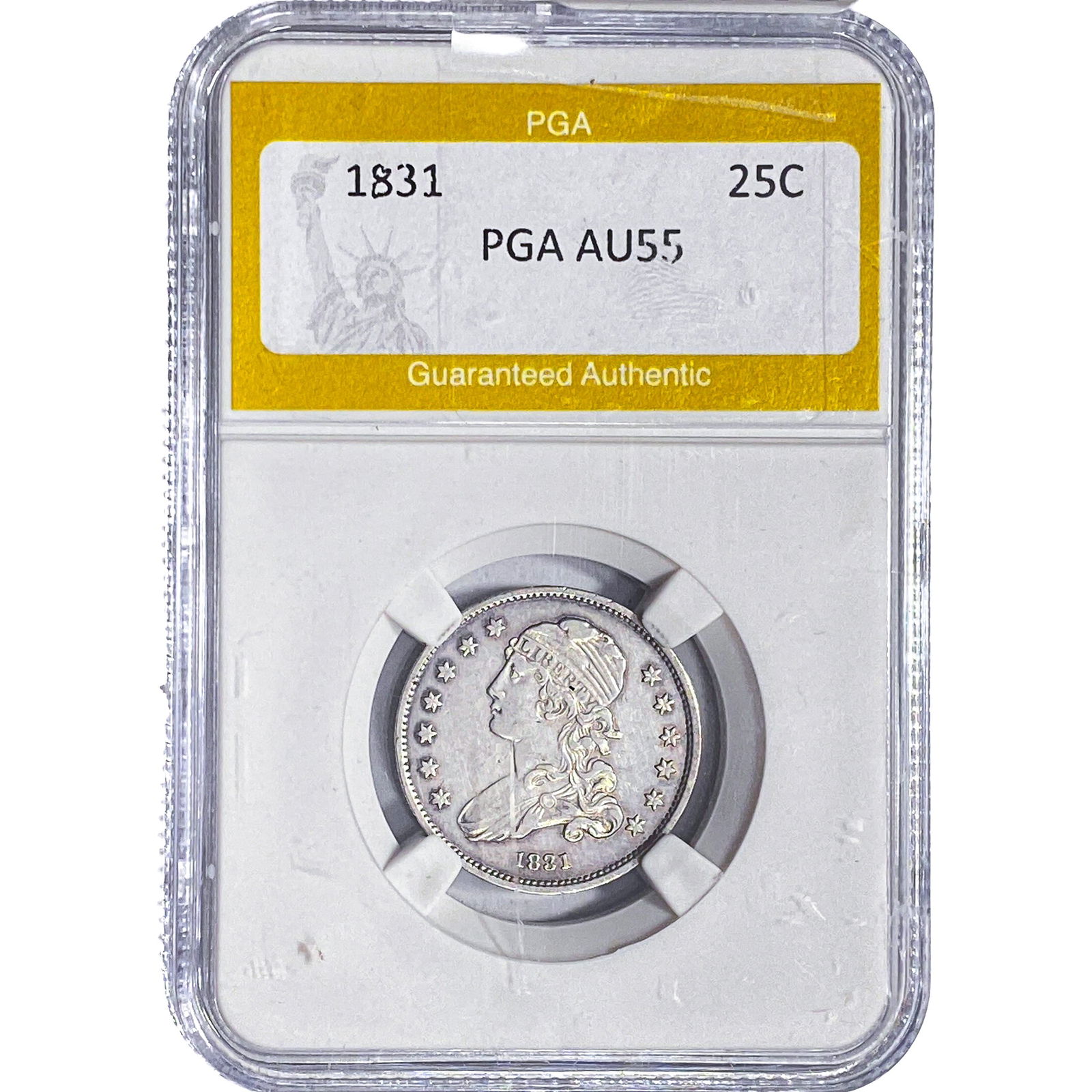 1831 Capped Bust Quarter PGA AU55 (1 of 2)