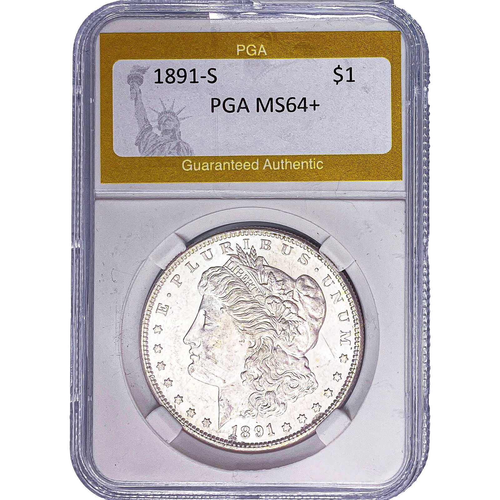 1891-S Morgan Silver Dollar PGA MS64+: 1891-S Morgan Silver Dollar PGA MS64+