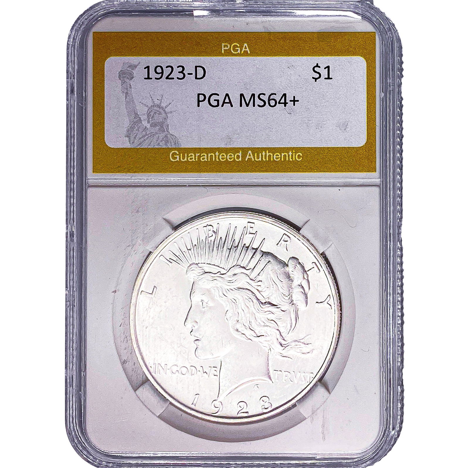 1923-D Silver Peace Dollar PGA MS64+: 1923-D Silver Peace Dollar PGA MS64+