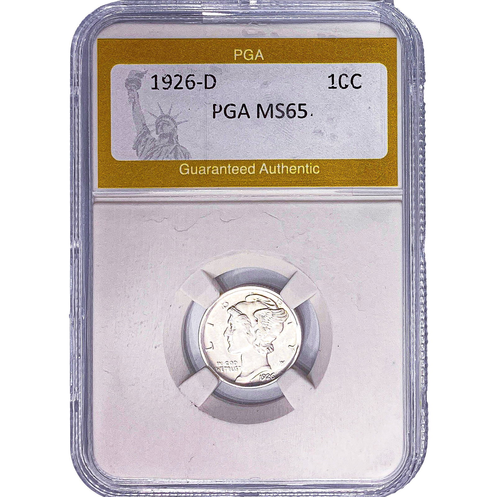 1926-D Mercury Silver Dime PGA MS65: 1926-D Mercury Silver Dime PGA MS65