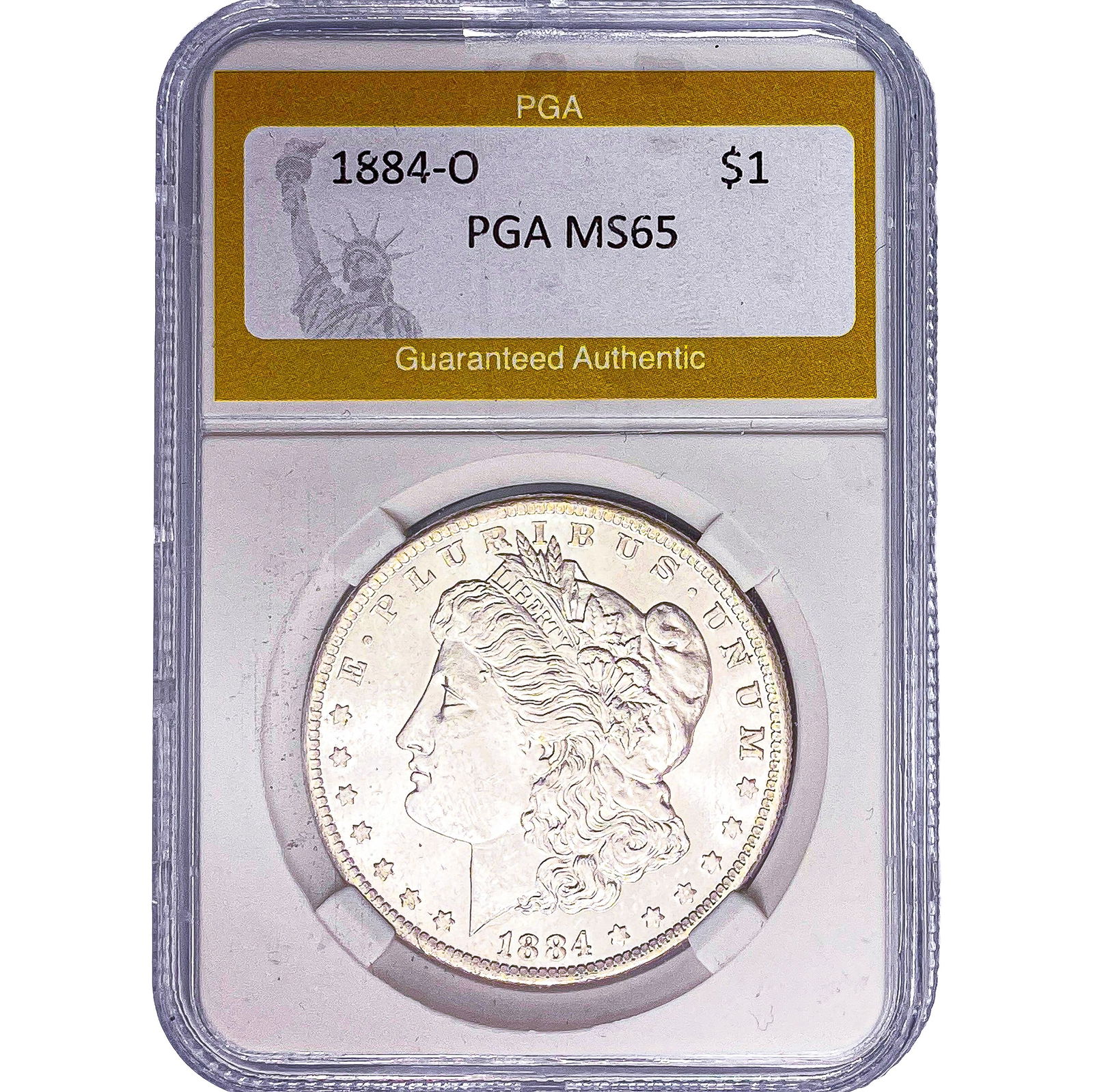 1884-O Morgan Silver Dollar PGA MS65: 1884-O Morgan Silver Dollar PGA MS65