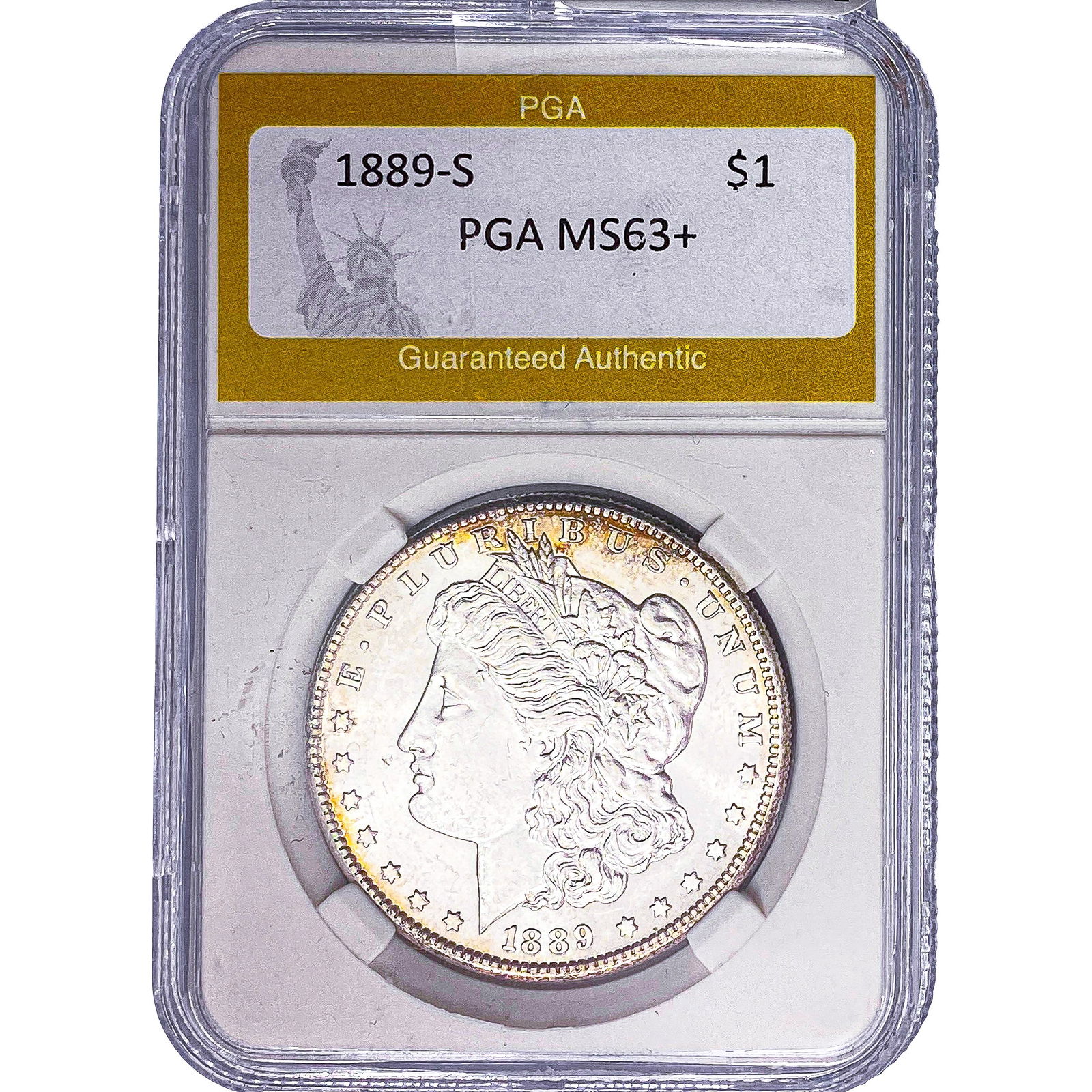1889-S Morgan Silver Dollar PGA MS63+ (1 of 2)