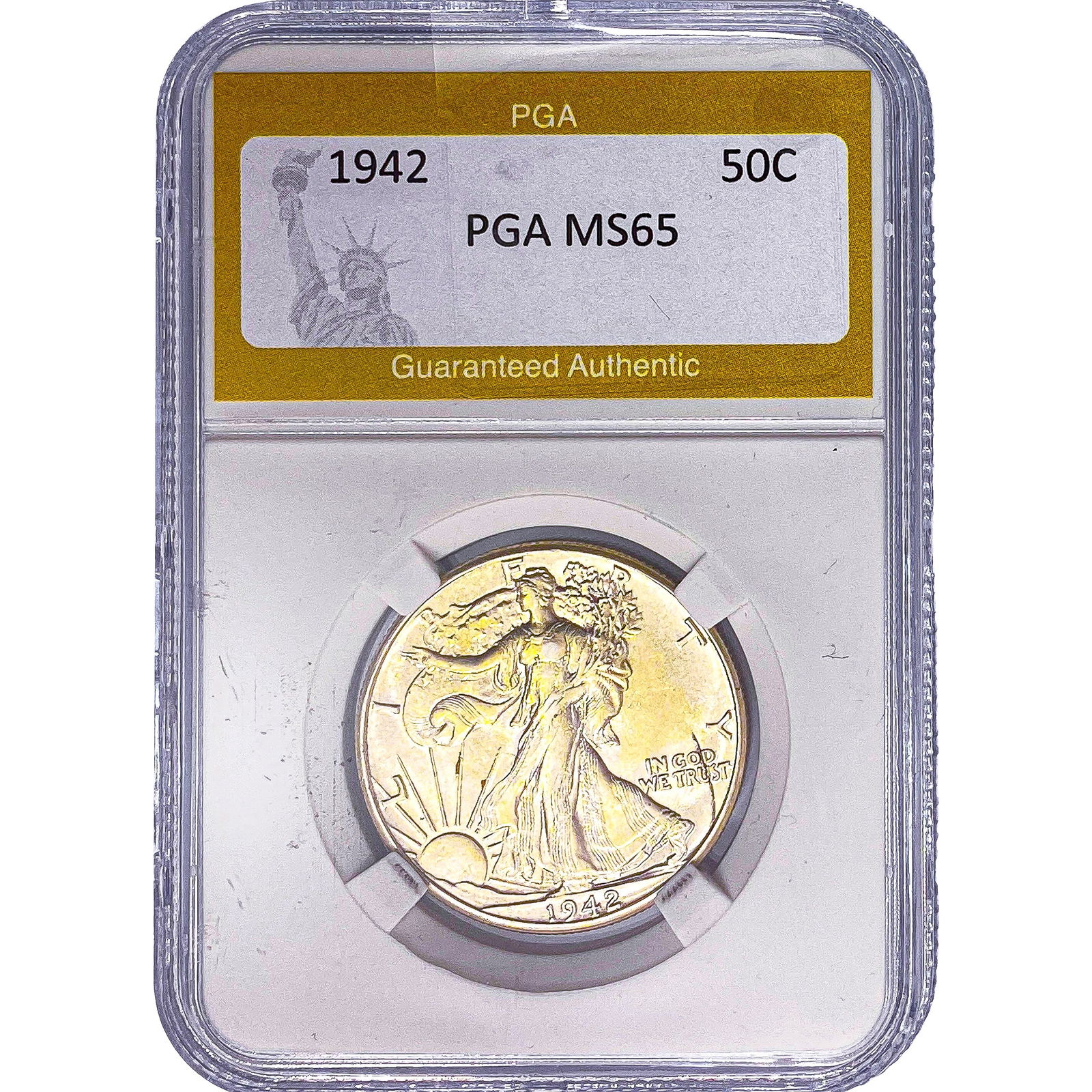 1942 Walking Liberty Half Dollar PGA MS65: 1942 Walking Liberty Half Dollar PGA MS65