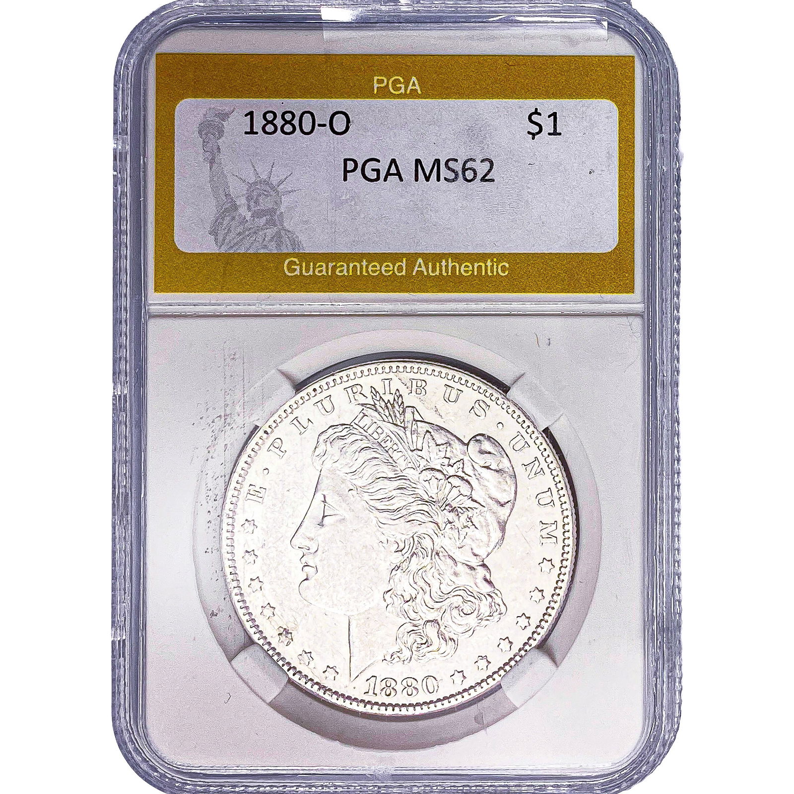 1880-O Morgan Silver Dollar PGA MS62: 1880-O Morgan Silver Dollar PGA MS62